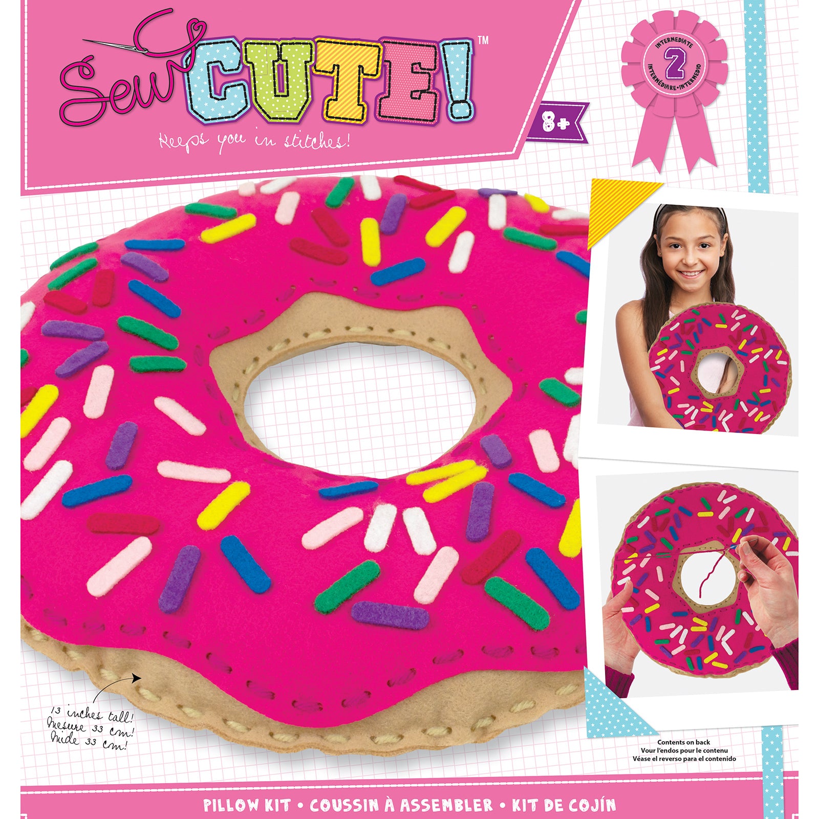 DIY Donut Felt Pillow Sewing Kit - 70% Off | Cute Handmade Decorative Throw Pillow for Bedroom, Living Room & Dorm Decor