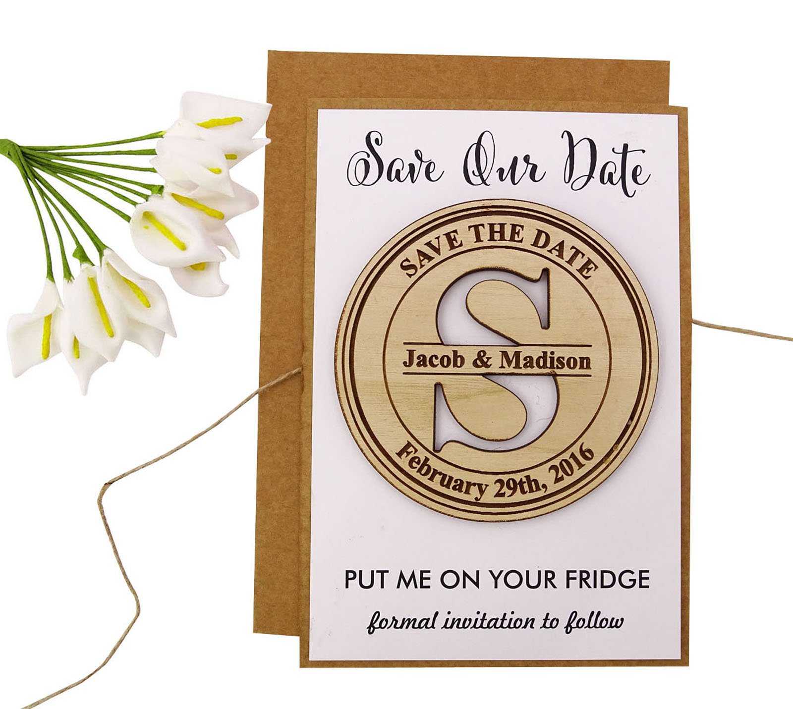 Personalized Rustic Wedding Save The Date Magnets - 45 Custom Wedding Favors with Envelopes - Perfect for Bridal Showers, Anniversary Gifts & Couple Keepsakes