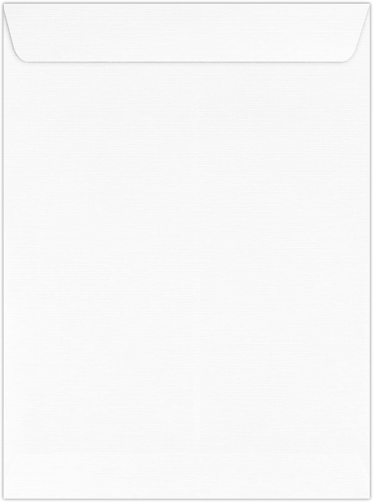 Premium LUXPaper 9 x 12 Open End Envelopes - Self Seal Peel & Press Closure - Elegant White Linen Finish - 80lb Text Weight - Pack of 1,000 for Business Mailing, Wedding Invitations & Office Correspondence