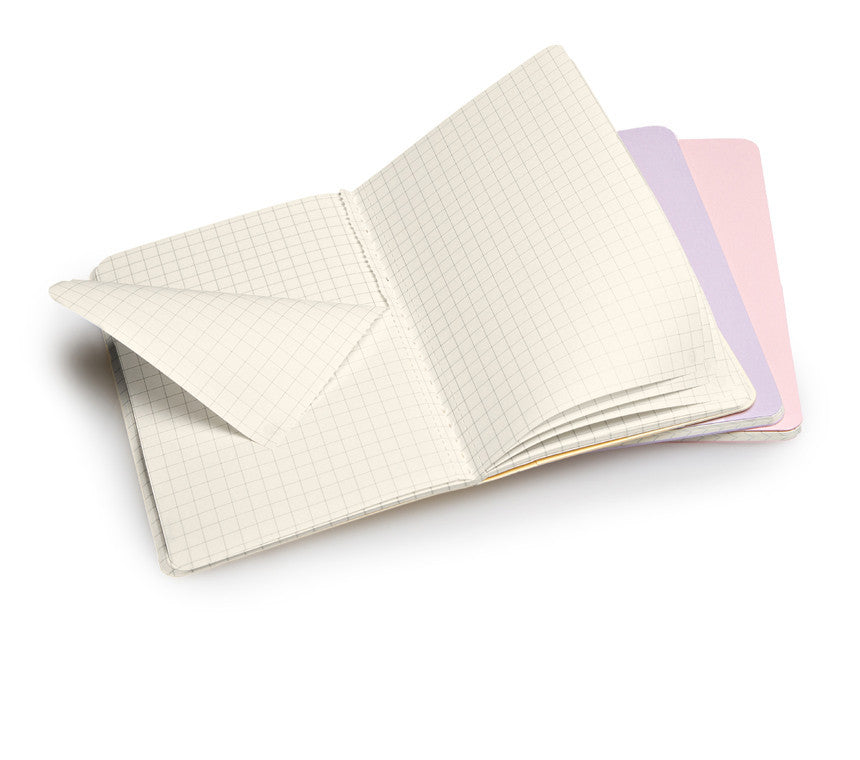 Premium Moleskine Squared Cahier Journal Set of 3 - Lined Notebooks for Writing, Sketching & Note Taking - Perfect for Students, Artists & Professionals - Durable Kraft Paper Cover