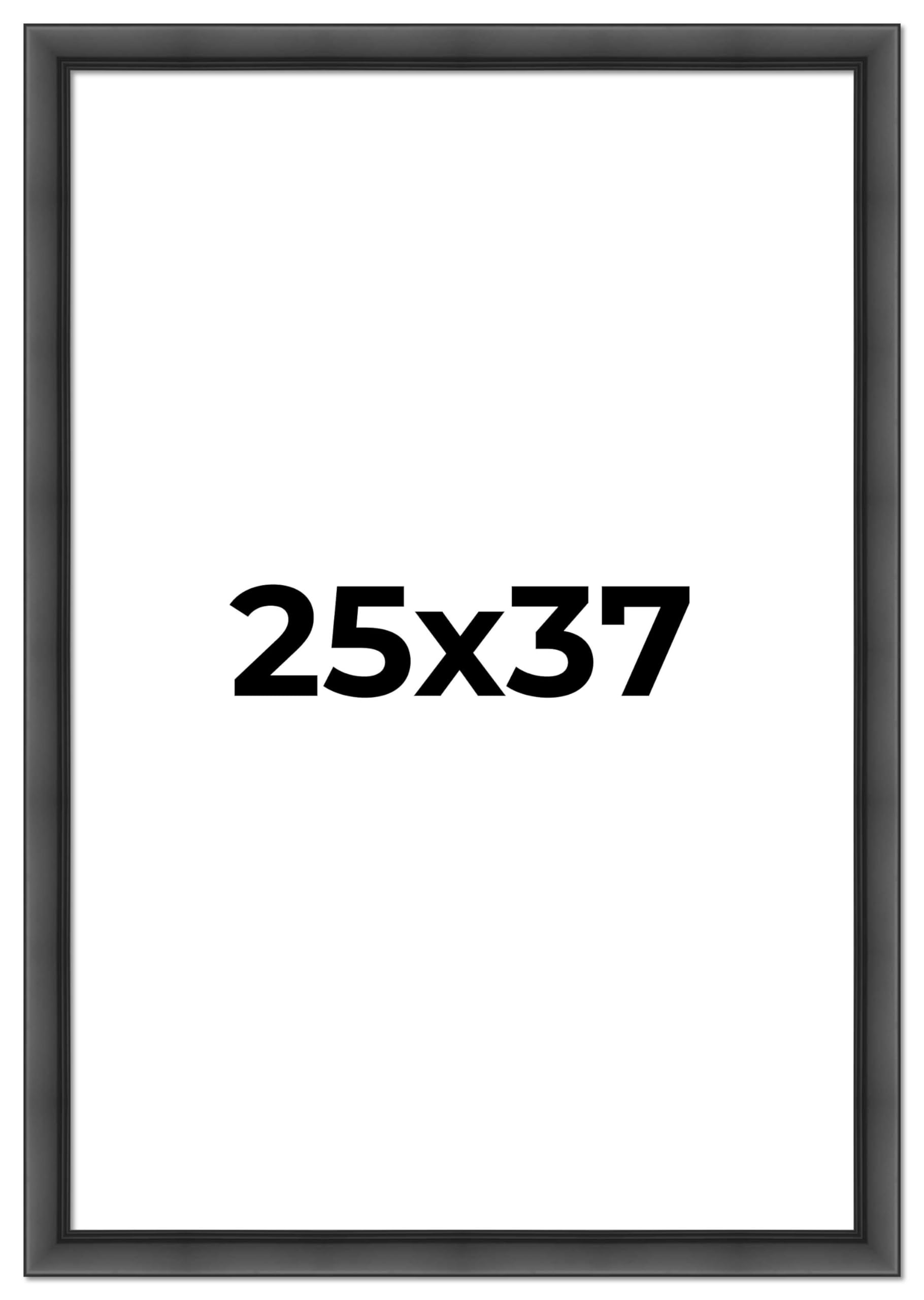 25x37 Inch Black Wood Picture Frame - Modern Photo Frame with UV Acrylic Shatter Guard & Acid-Free Backing - Perfect for Family Photos, Wall Decor, Home Office & Gallery Display