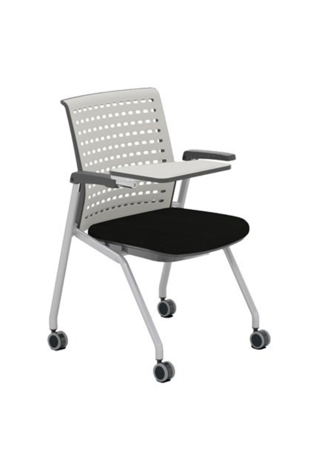 Safco Thesis™ Ergonomic Conference Chair with Tablet Arm - 2 Pack (KTS3SGBLK) - Perfect for Office Meetings, Conference Rooms & Collaborative Workspaces