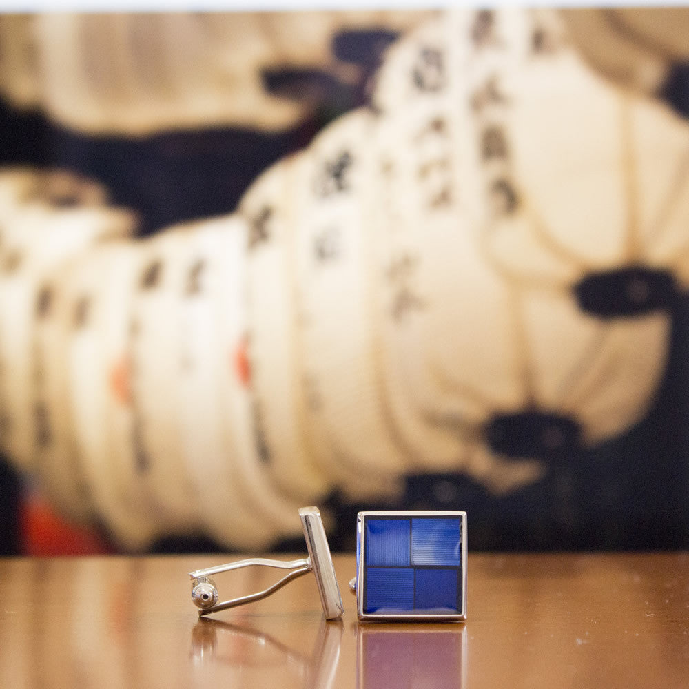 KingCuffs Square Enameled Cufflinks for Men - Elegant Dress Shirt Accessories for Weddings, Business & Formal Events