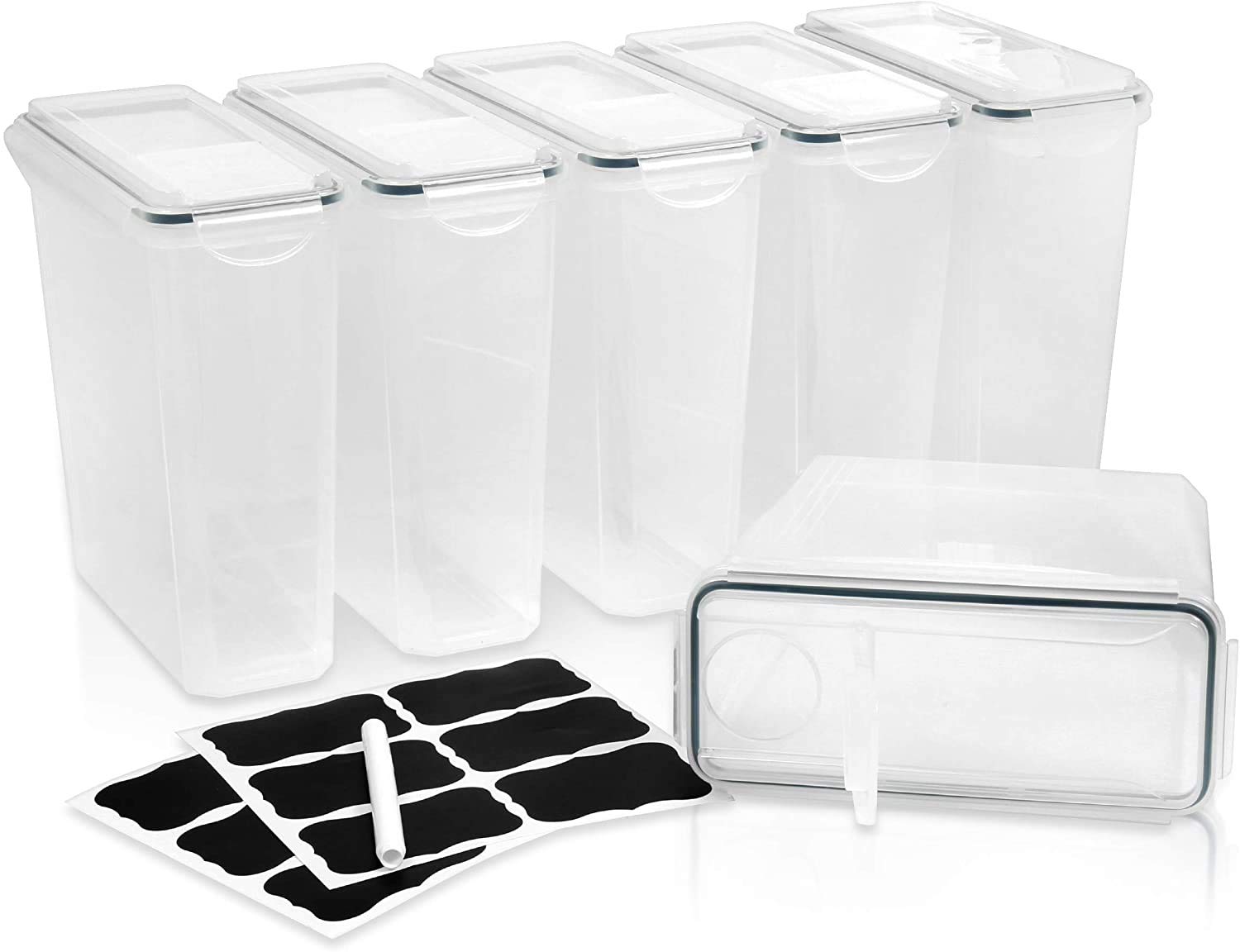 6-Pack Airtight Cereal Storage Containers – Large Kitchen & Pantry Food Storage Set for Keeping Cereals Fresh & Crunchy | Perfect for Breakfast Organization, Snack Storage, and Bulk Food Preservation