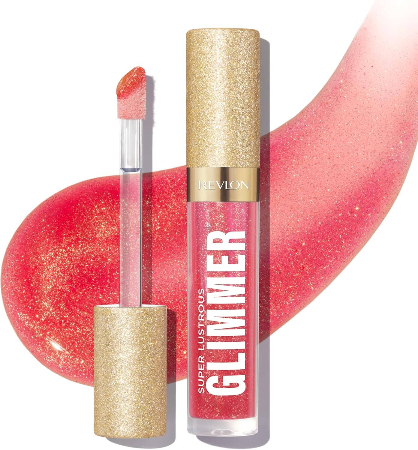 Revlon Super Lustrous Glimmer Gloss - Haute Honey Shine, 3.8ml - Hydrating Lip Gloss for Everyday Wear & Special Occasions