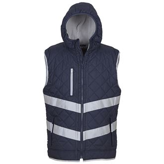 High Visibility Kensington Hooded Gilet - Reflective Safety Vest for Outdoor Work, Cycling & Running - ANSI Certified for Construction & Road Workers