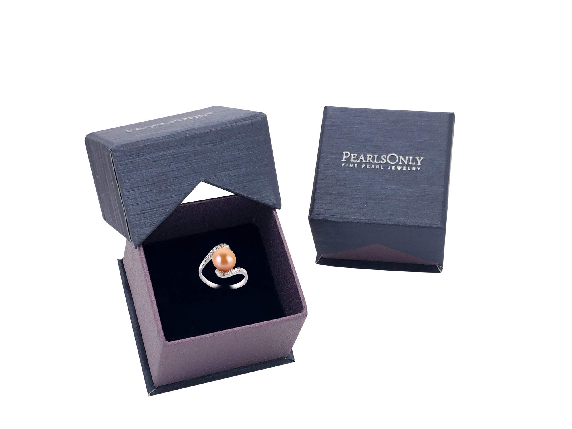 9-10mm AA Quality Chantel Pink Freshwater Cultured Pearl Ring in 925 Sterling Silver for Women - Perfect for Weddings, Anniversaries & Special Occasions