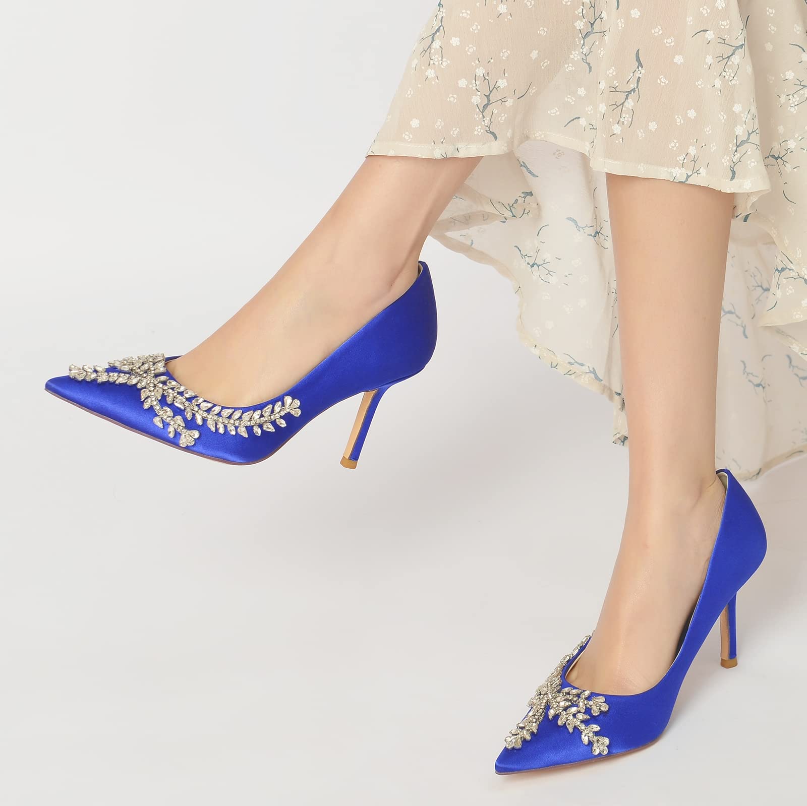 FufoneUS Women's Pointed Toe High Heel Dress Pumps - Elegant Stiletto Wedding Shoes for Brides & Evening Events, Silver Size 11 | Perfect for Prom, Cocktail Parties & Formal Occasions