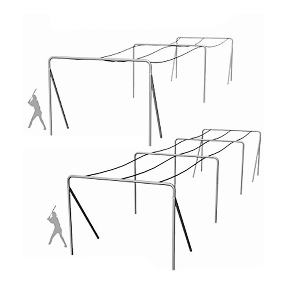 Cimarron 55x15.5x12 Deluxe Complete Batting Cage Frame - Professional Baseball & Softball Training Equipment for Backyard, Sports Field & Indoor Practice
