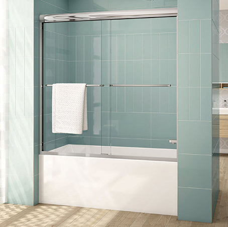 IP2B Bypass Bathtub Door - Sliding Shower Enclosure for Small Bathrooms, Easy Installation & Space Saving - Perfect for Modern Homes & Apartments
