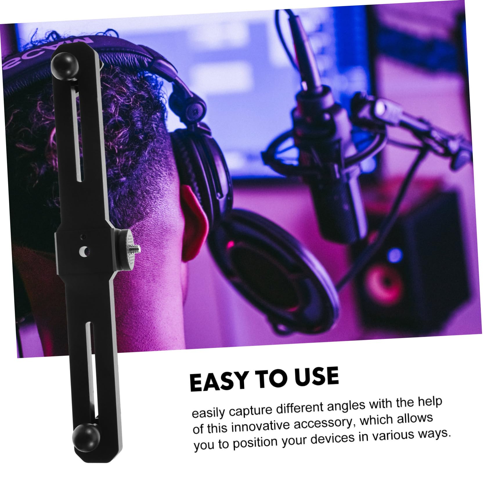 Toyvian Adjustable Metal Phone Tripod Stand with Phone Holder - Compatible with iPhone, Android, DSLR & Mirrorless Cameras - Perfect for Vlogging, Live Streaming, Photography & Video Recording