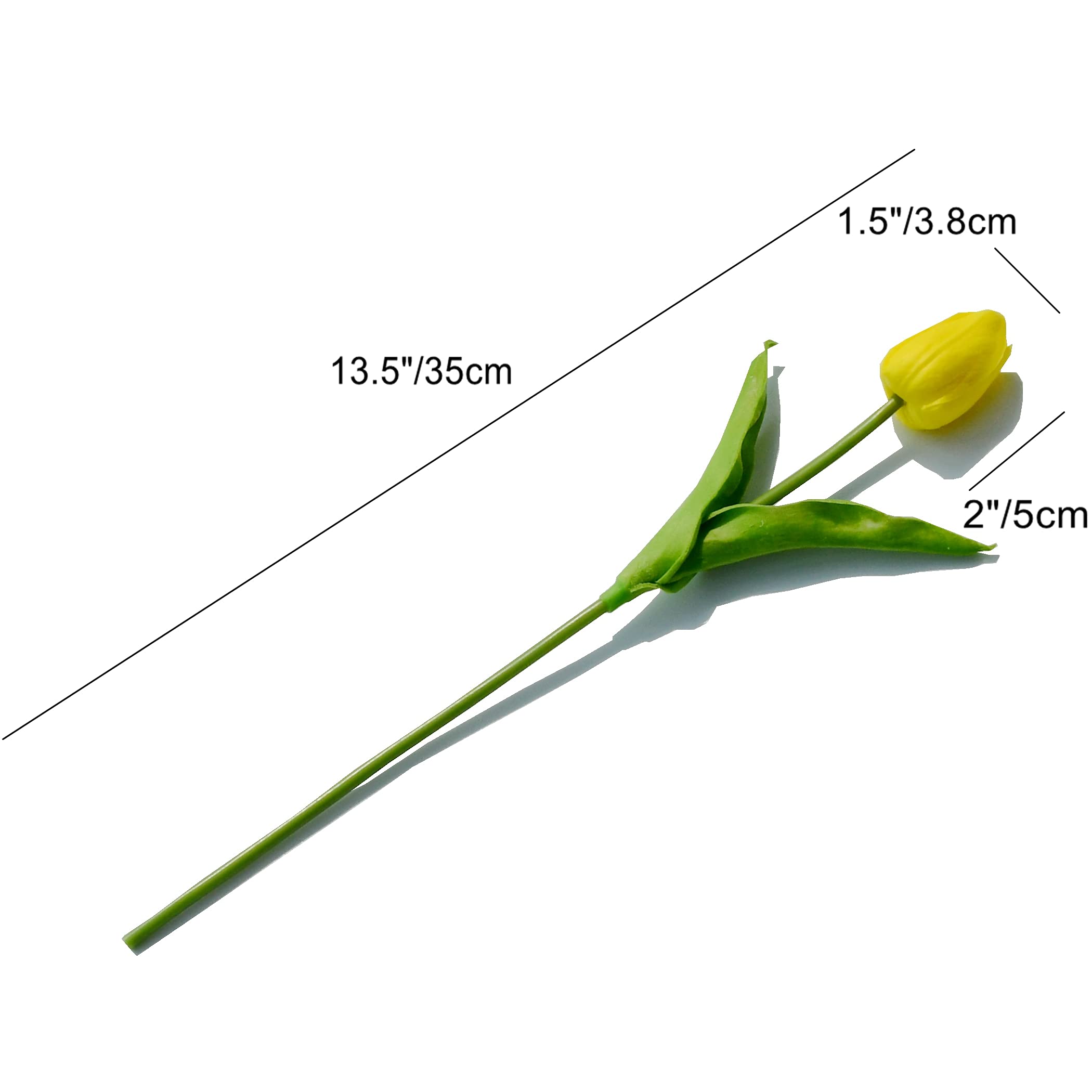 20pcs Yellow Artificial Tulip Silk Flowers 13.5