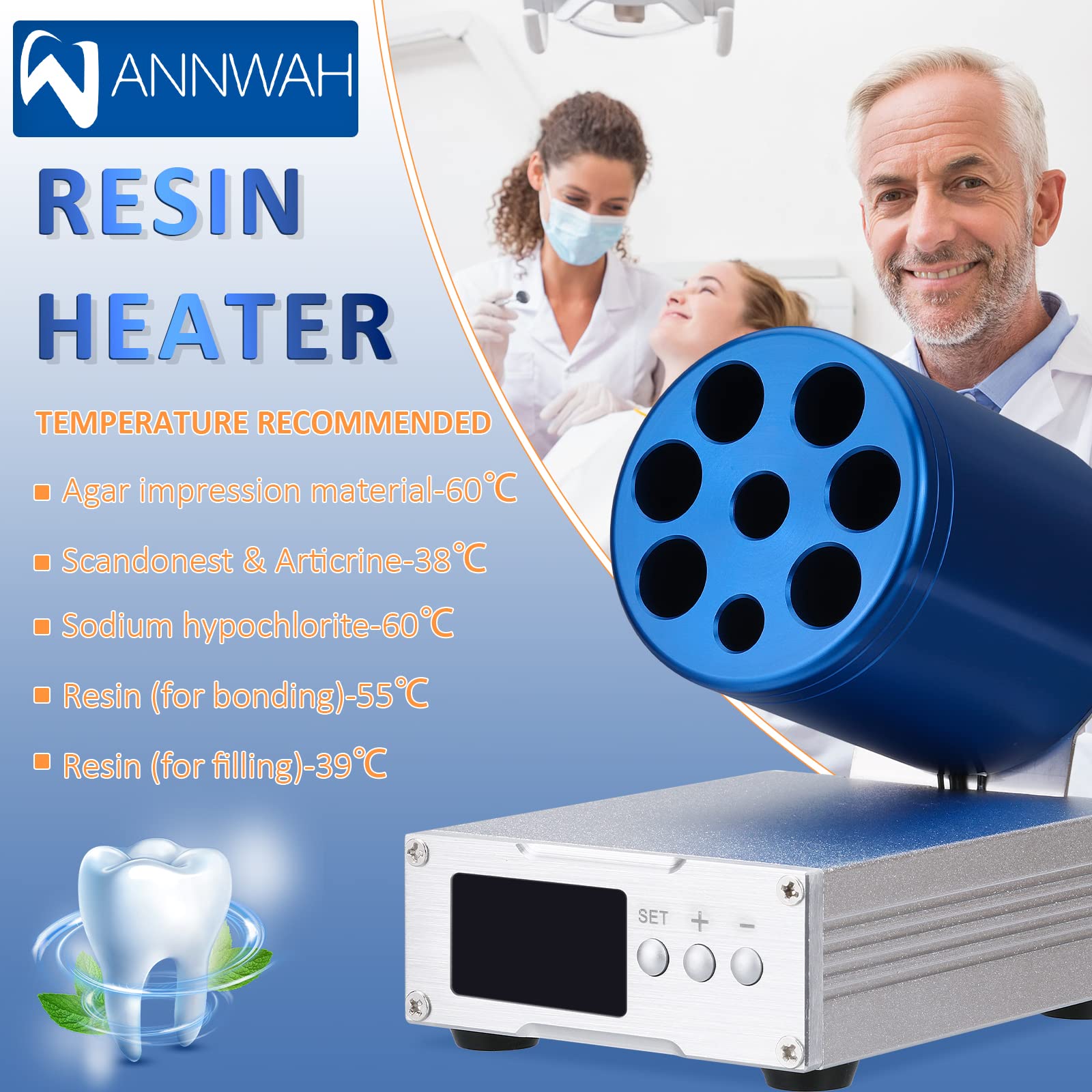 ANNWAH Dental Composite Heater - Professional Dental Resin Warmer for Composite Heating (30℃-70℃) | Improves Resin Flow & Adaptability | Perfect for Dental Clinics & Laboratories