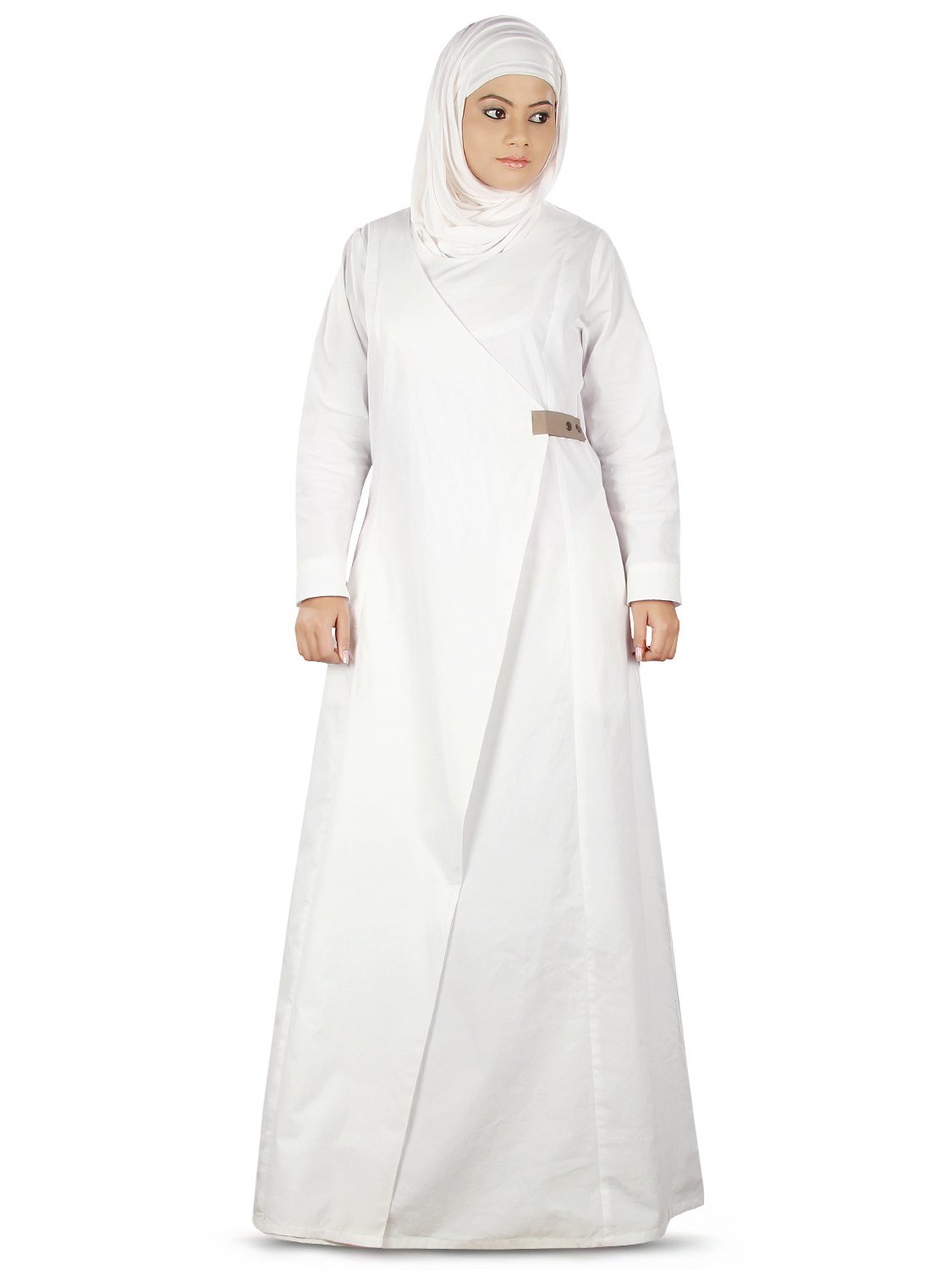 Women's Zuhera Prayer Abaya - Islamic Modest Dress for Hajj & Ramadan - White Long Sleeve Muslim Prayer Gown - Perfect for Mosque, Eid & Religious Ceremonies