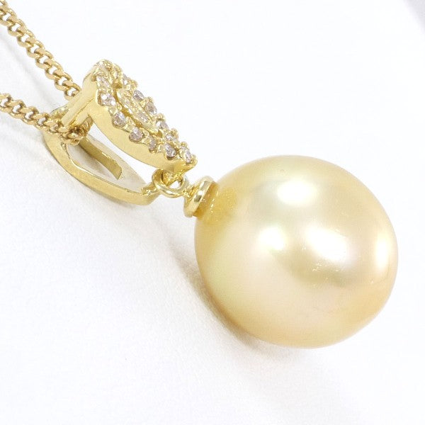 18K Yellow Gold South Sea Pearl Diamond Necklace - Luxury Pearl Jewelry for Women - Perfect for Weddings, Anniversaries & Special Occasions