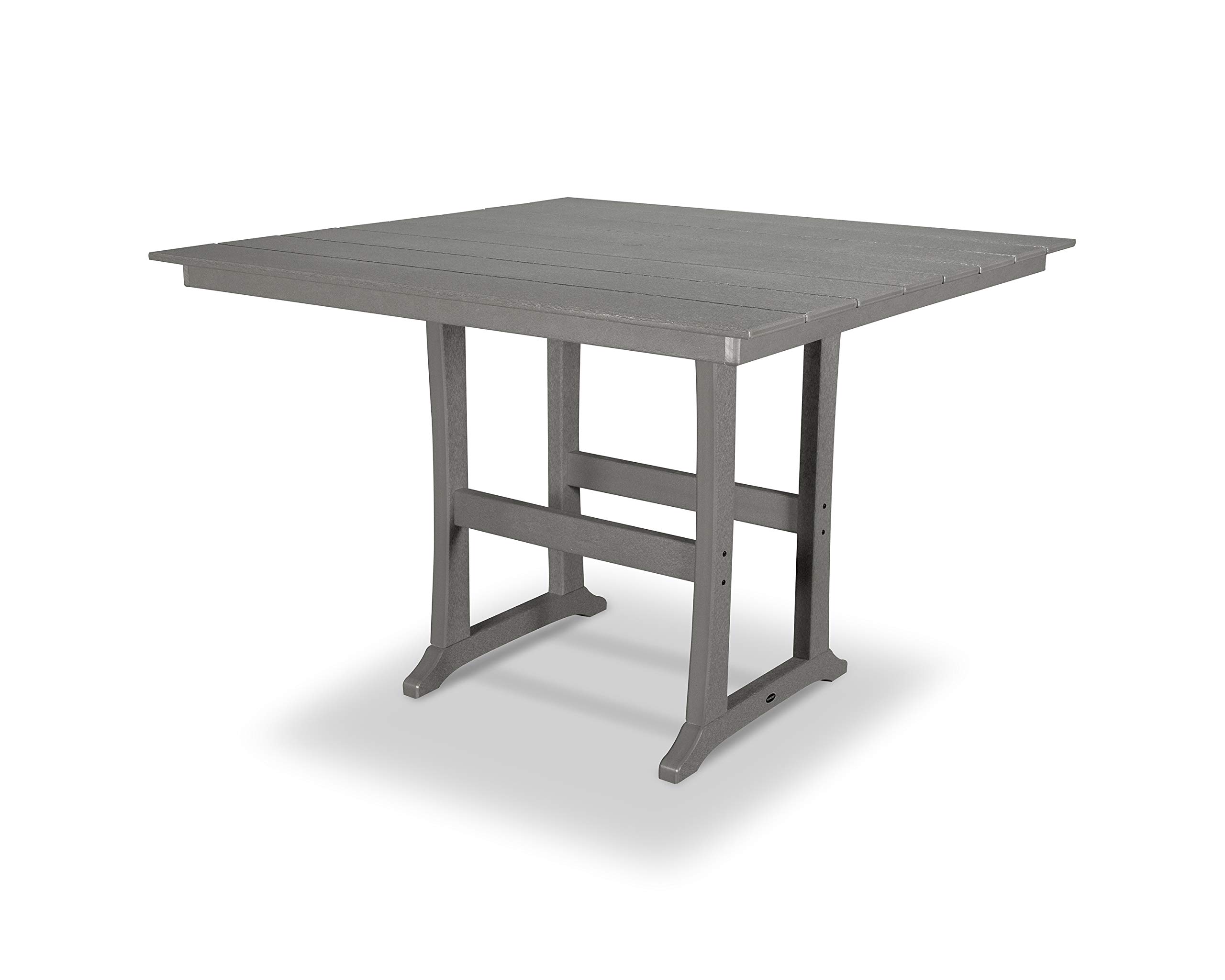 POLYWOOD® Outdoor Bar Table - Slate Grey, Weather-Resistant & Durable for Patio, Deck, and Backyard Dining
