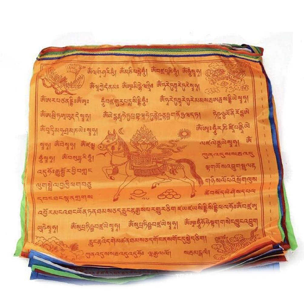 Jesscasday Tibetan Prayer Flags - 20 Sheets Buddhist Prayer Flags for Home, Meditation Room & Outdoor Decor - Authentic Tibetan Buddhist Religious Supplies for Peace & Blessings