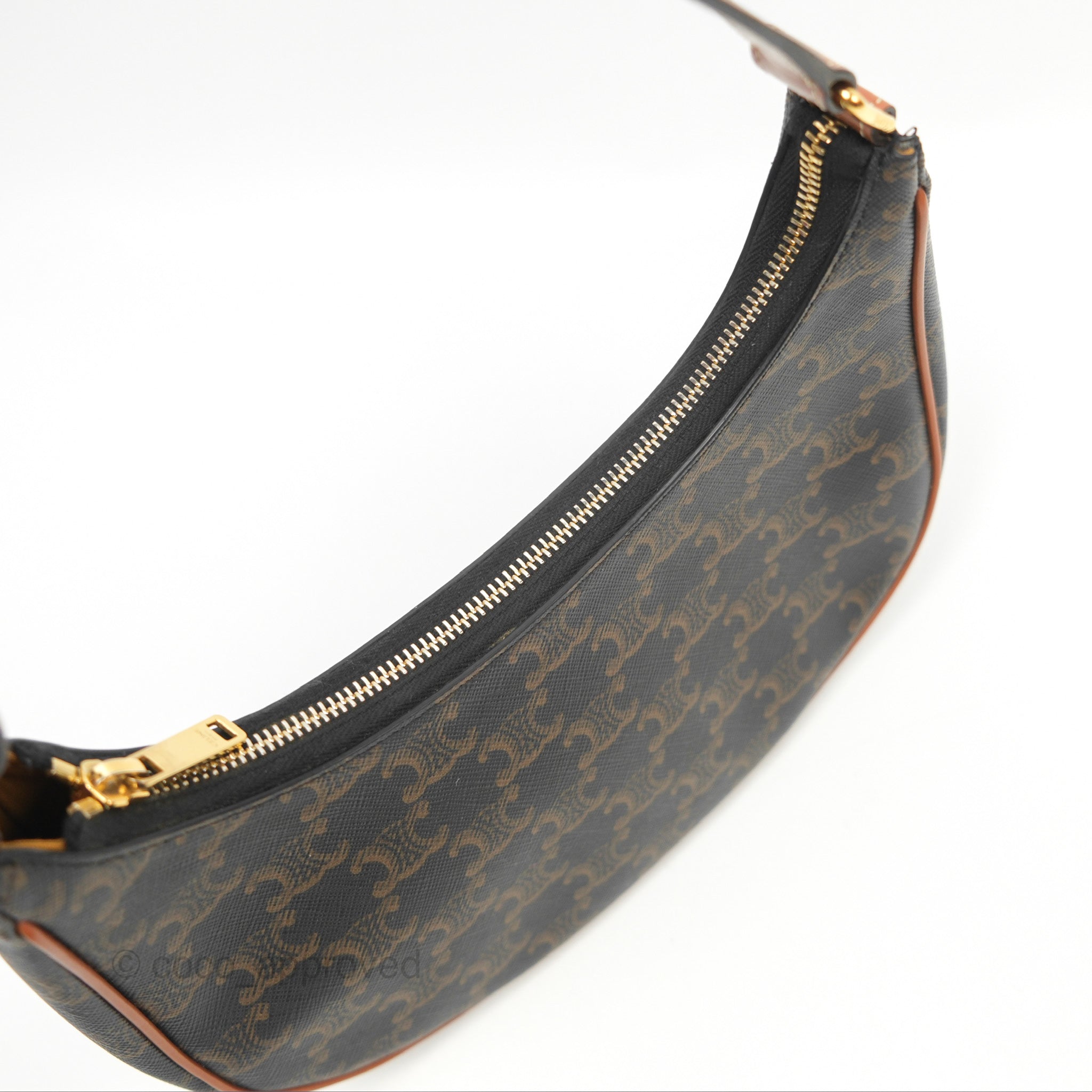 Celine Ava Bag in Triomphe Canvas & Calfskin Leather - Tan Crossbody Shoulder Bag for Women | Perfect for Work, Travel & Everyday Use
