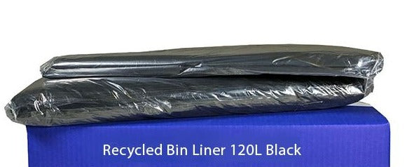 120L Black Recycled Trash Bags x 200 Pack (35.4