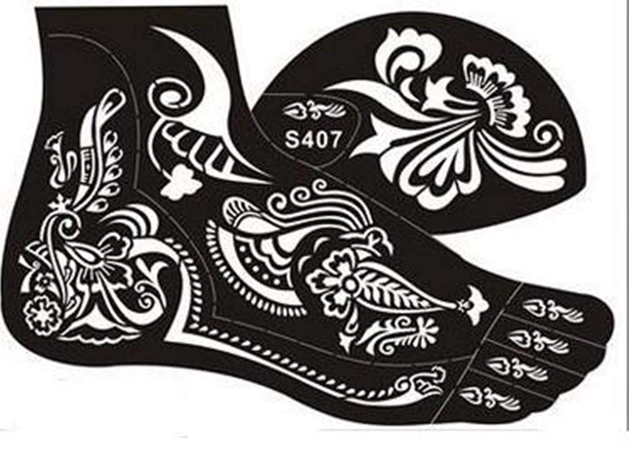 Premium Henna Tattoo Stencil Kit for Hand, Body, Face - Temporary Mehndi Art Designs for Women, Girls & Kids | NIV-350 Black Medium Size | Perfect for Parties, Weddings & Festive Celebrations