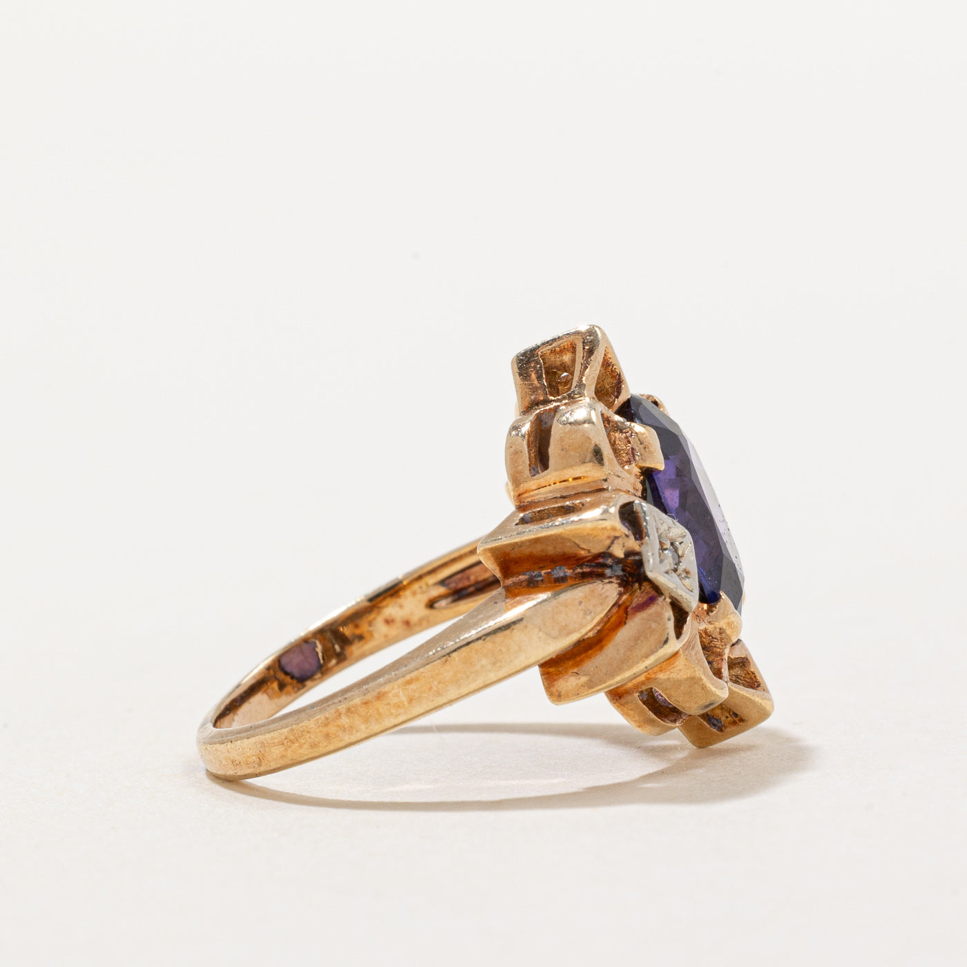 Elegant 2.75ct Synthetic Violet Sapphire & 0.01ct Diamond Cocktail Ring - Size 4.75 | Perfect for Evening Parties, Weddings & Special Occasions