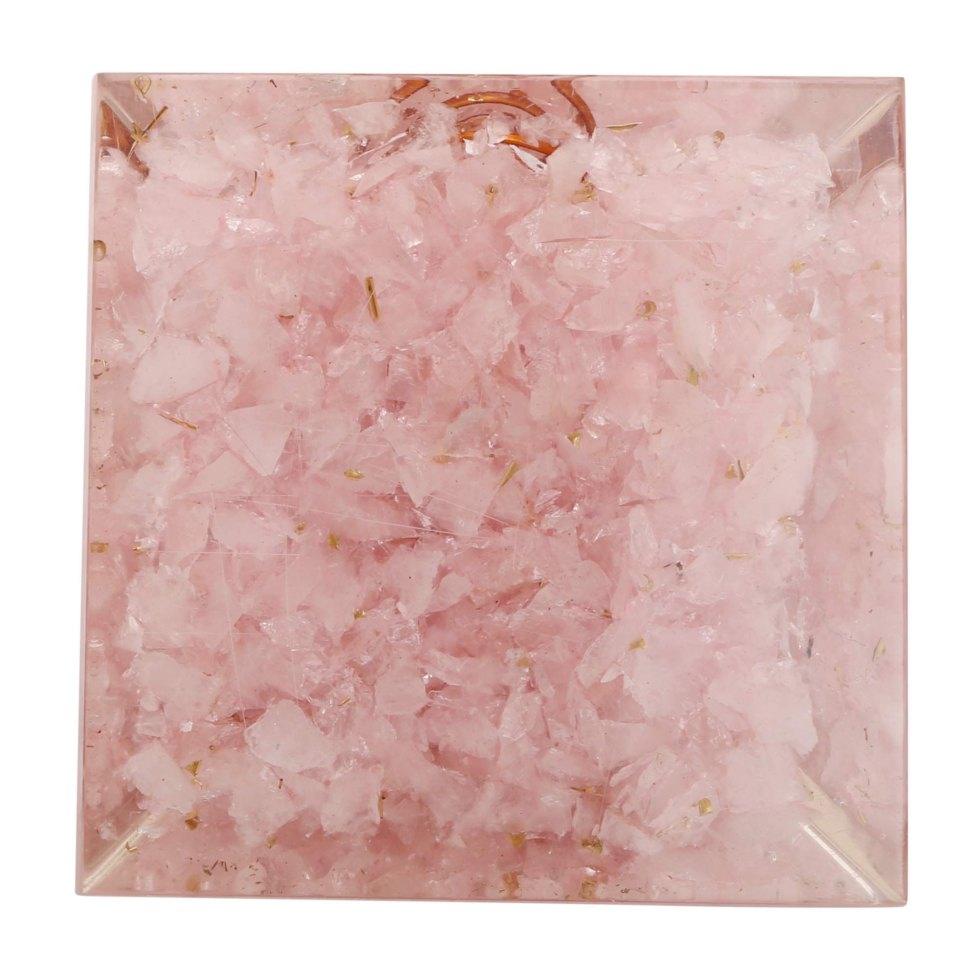 Rose Quartz Orgone Pyramid - EMF Protection & Healing Crystal for Home, Office, Meditation | Energy Generator for Positive Vibes & Stress Relief