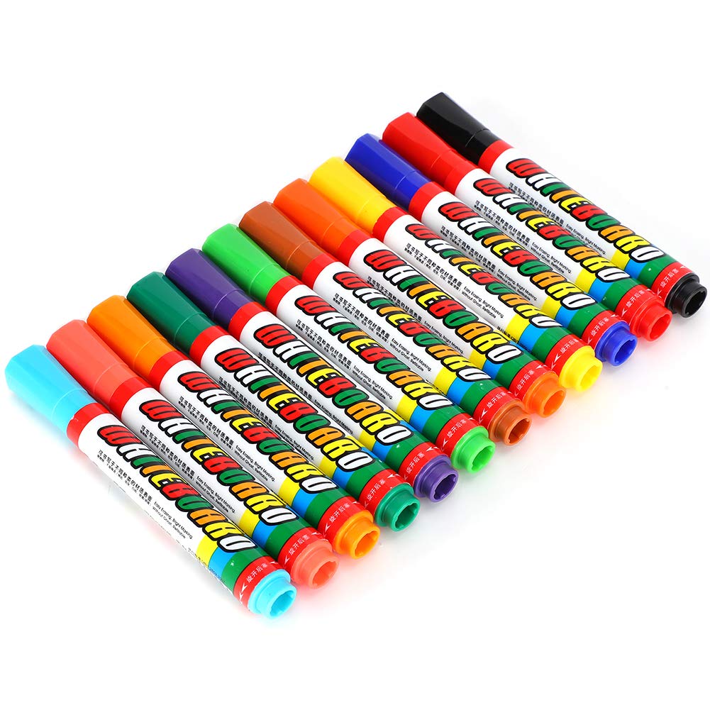 12-Pack Assorted Color Dry Erase Markers - Whiteboard Pens Set for Home, School & Office - Smooth Writing, Non-Toxic, Low Odor - Perfect for Presentations, Teaching & Planning Boards