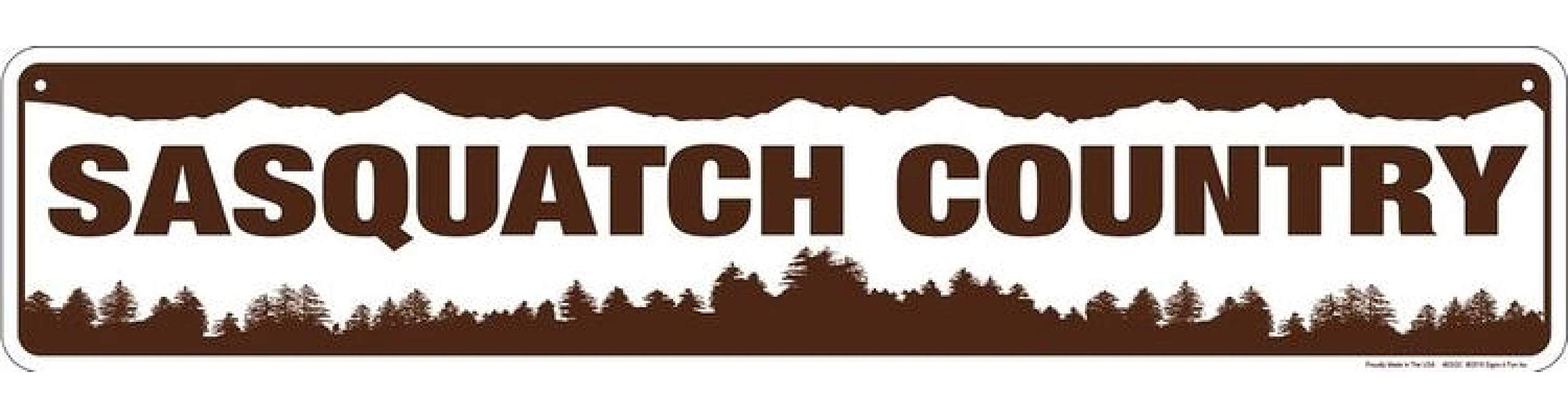 Funny Sasquatch Country Street Sign - Brown Metal Novelty Sign for Home, Bar, or Man Cave Decor - Perfect for Outdoor & Indoor Use