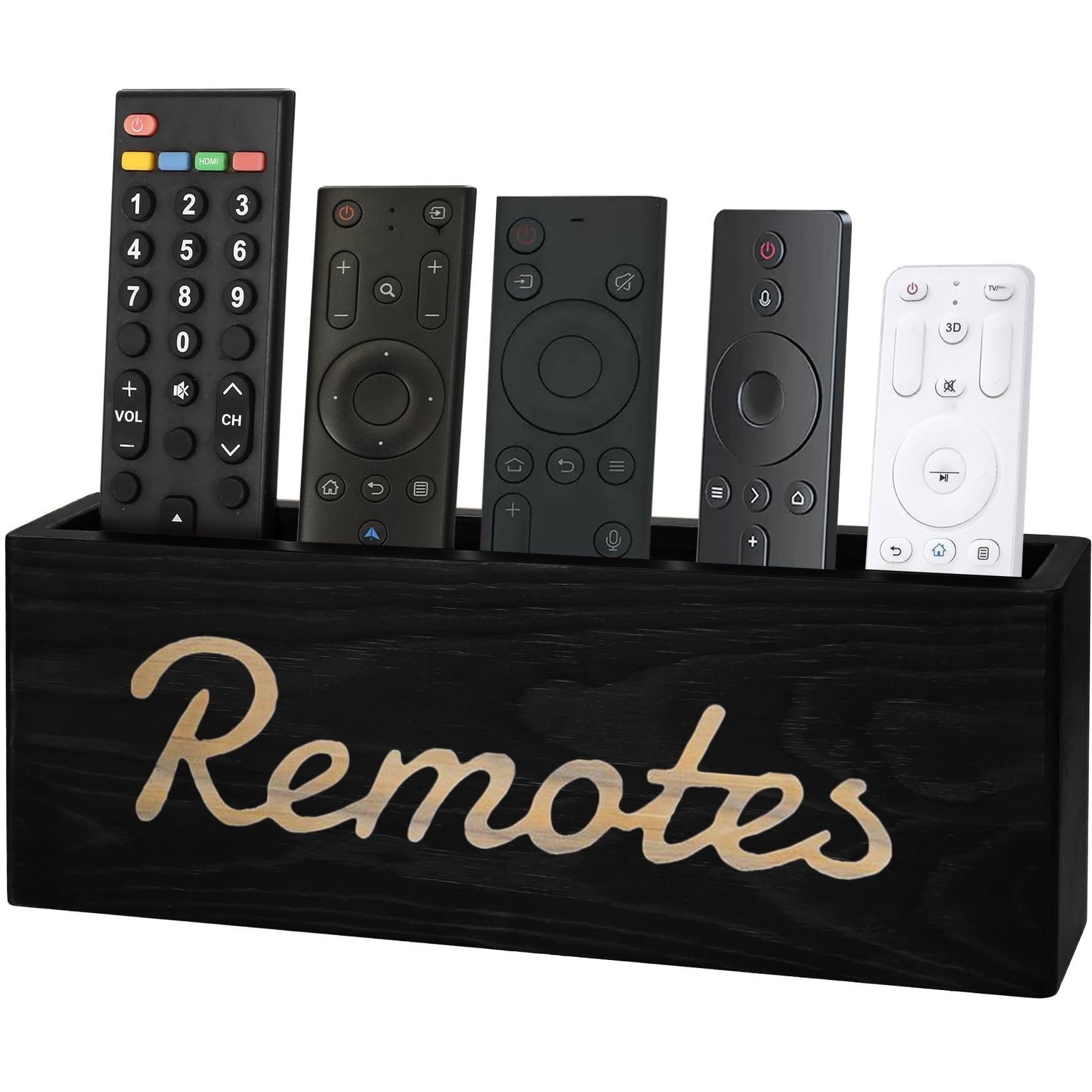 Wall Mount Remote Control Holder - Wooden TV Remote Organizer with Adhesive & Drilling Installation Options | Perfect for Living Room, Bedroom, and Home Theater Organization