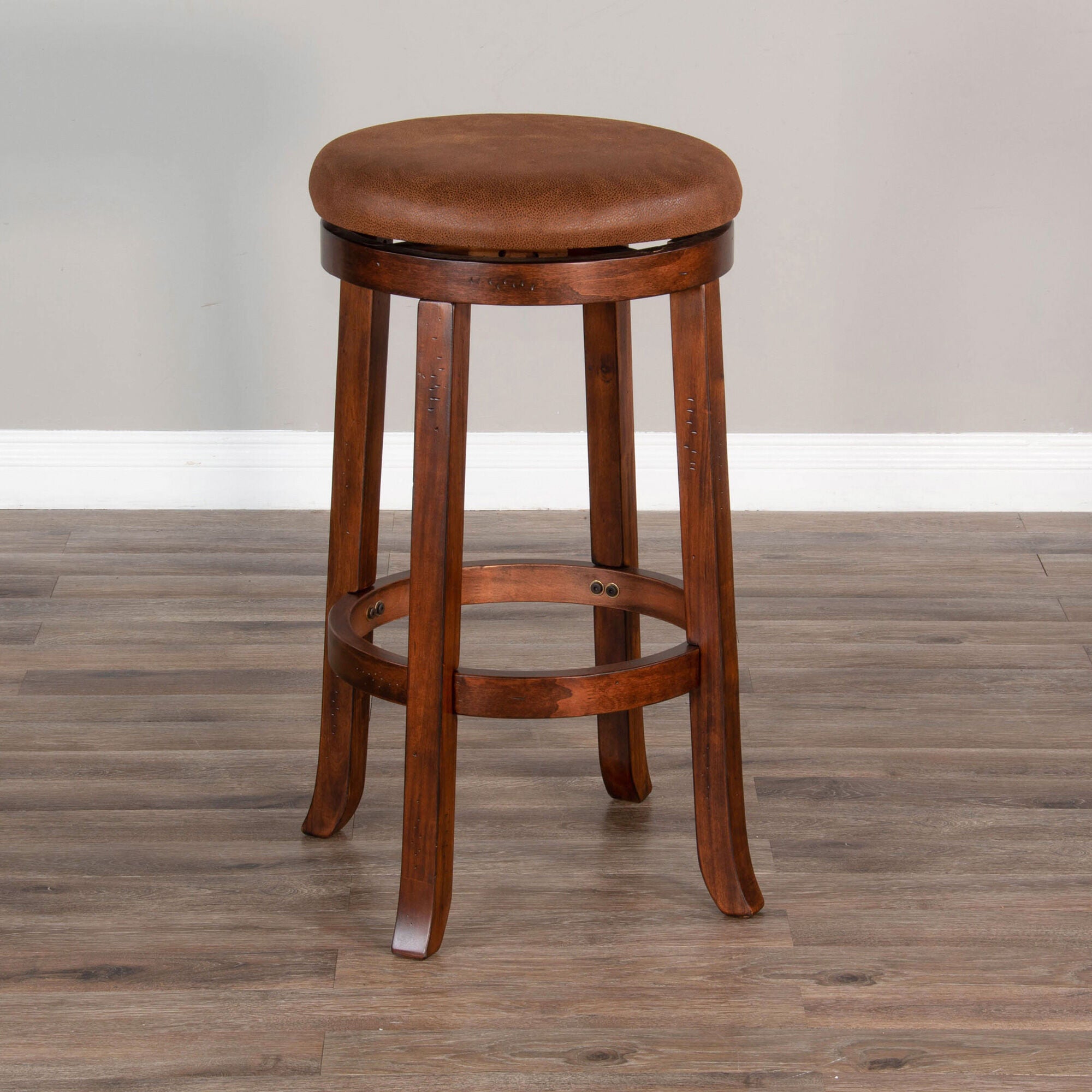 Sedona Backless Swivel Bar Stool - 24 Inch Counter Height Adjustable Stool for Kitchen Island, Breakfast Nook & Home Bar - Modern Swivel Stool with Footrest for Dining & Entertaining