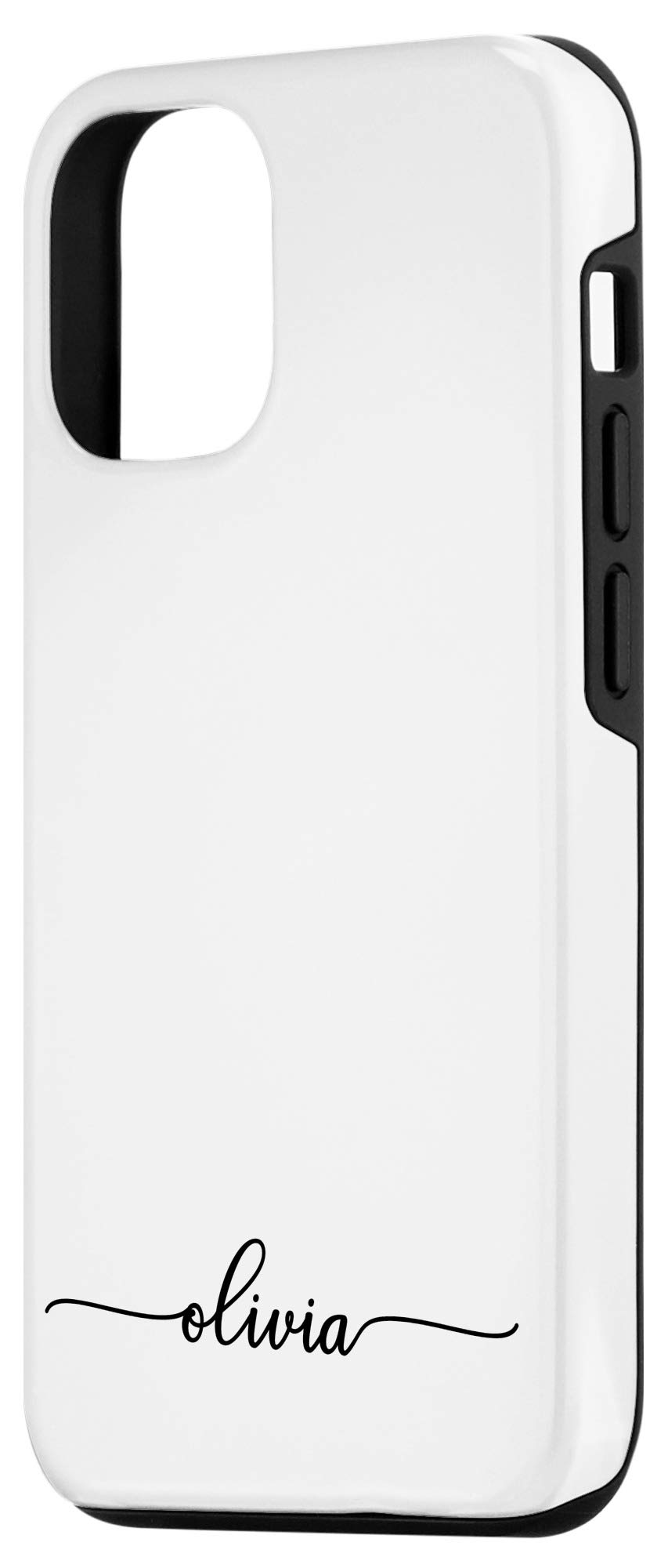 Personalized iPhone 12/12 Pro Phone Case - Custom Name Olivia Black & White Design - Perfect Gift for Birthday, Anniversary & Special Occasions - Slim Protective Cover for Everyday Use