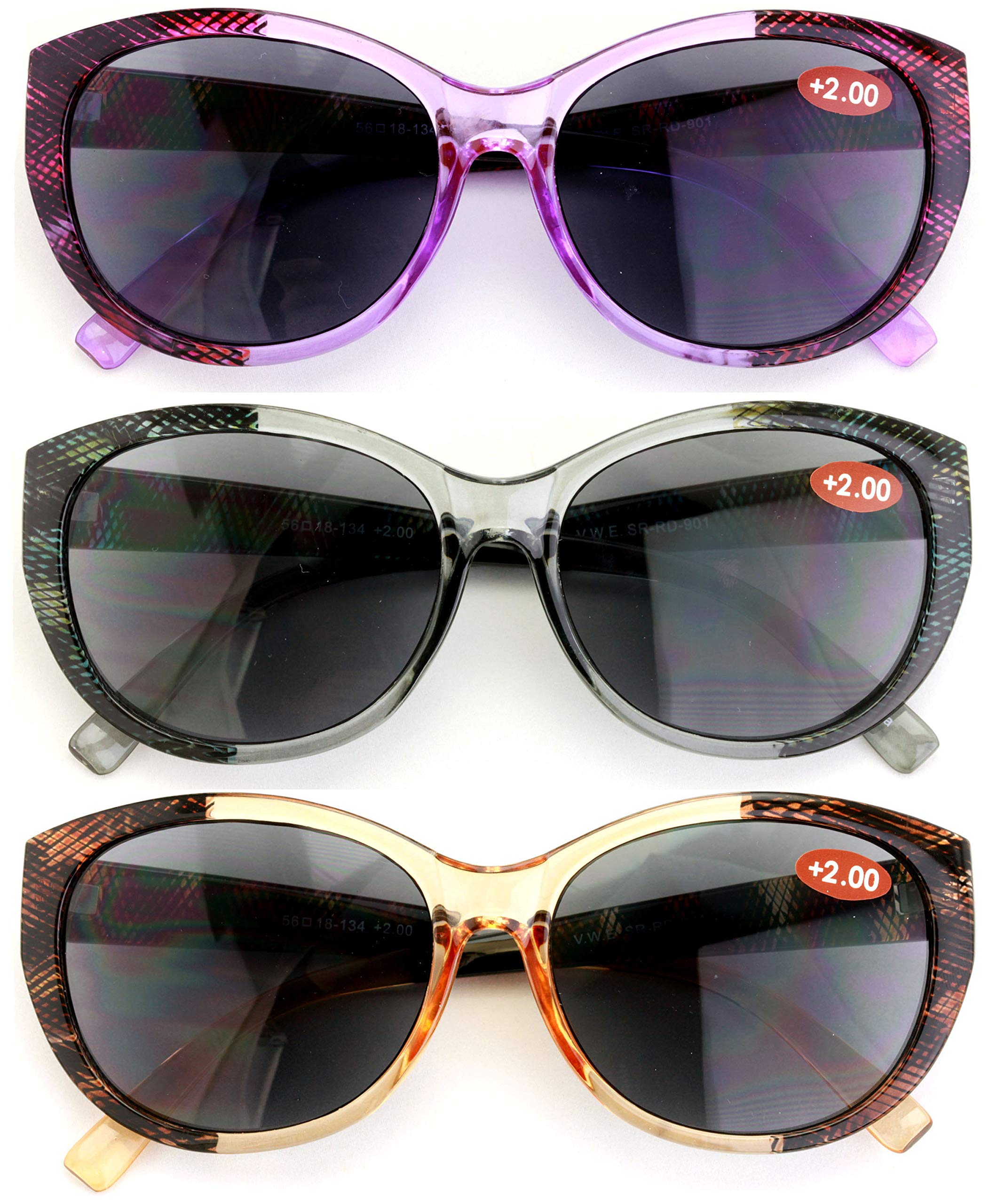 Women's Vintage Cateye Sunglasses with Reading Magnification - Translucent Carbon Frame for Outdoor Reading, Driving & Fashion - Perfect for Beach, Travel & Daily Wear