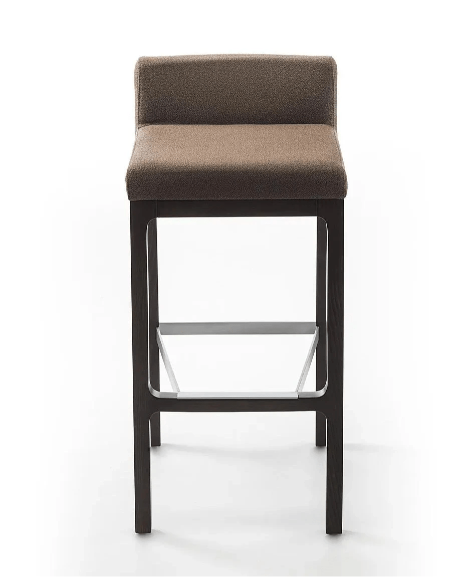 Bross Flux Stool - Modern Adjustable Bar Stool with Footrest for Kitchen Island, Home Bar & Office - Ergonomic Metal Frame & Comfortable Seat