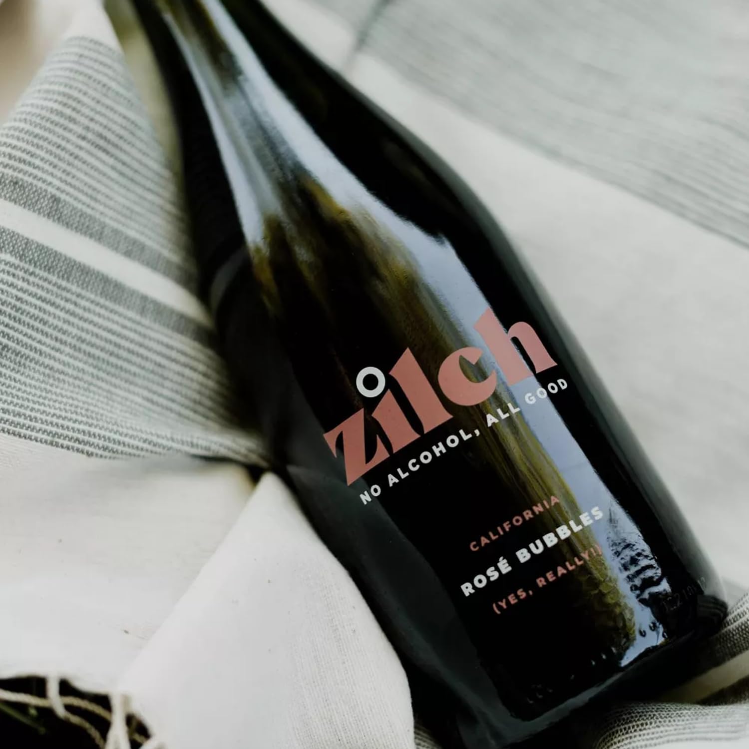 Premium Non-Alcoholic California Sparkling Rosé Wine - Zilch Alcohol-Free Rosé Bubbles | 6 Pack | Perfect for Celebrations, Weddings & Sober Social Events