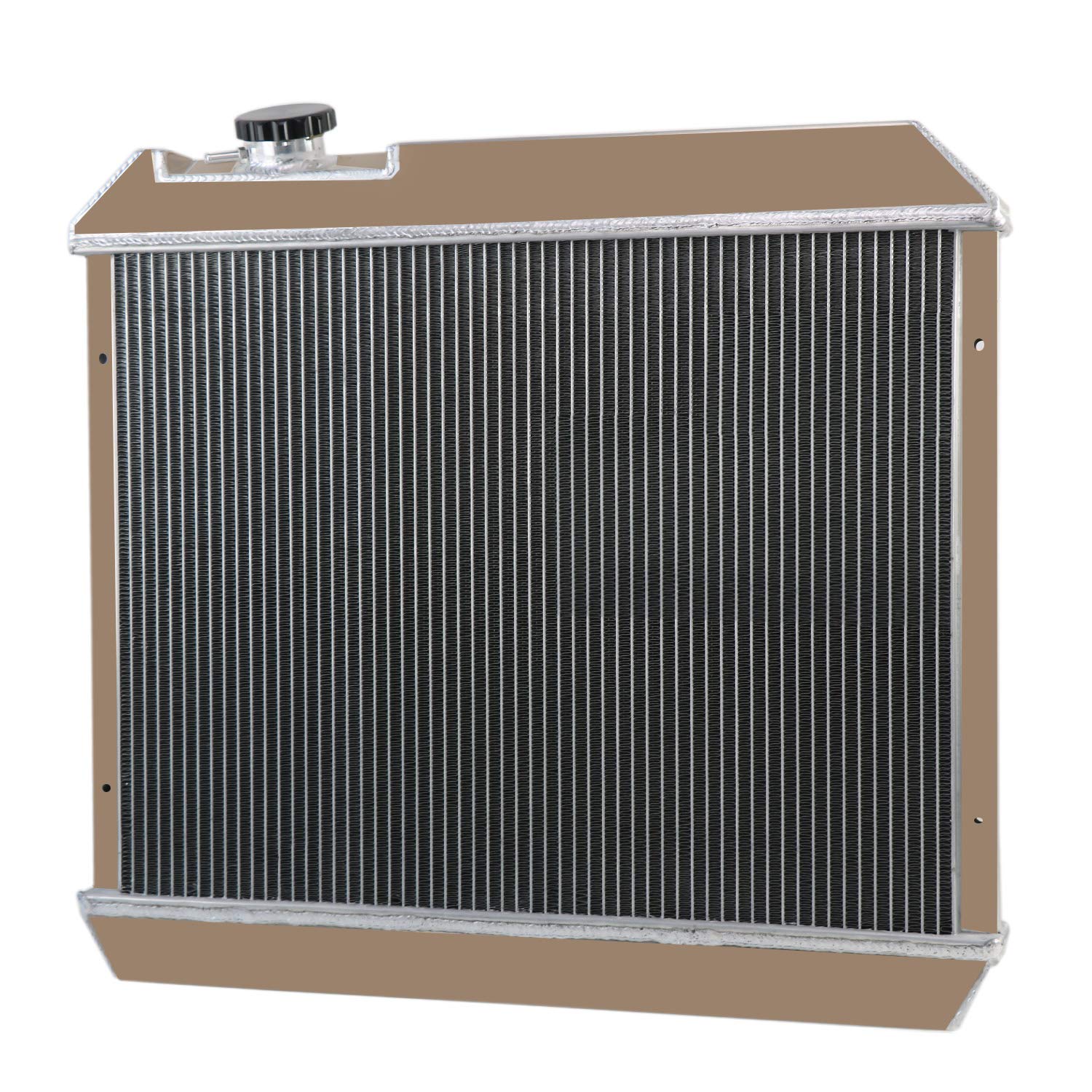 4 Row Aluminum Radiator with Fan Shroud & Relay Kit - Compatible with 1961-1966 Chevy C10 C20 C30 K10 K20 Pickup, Suburban, GMC & Pontiac Catalina - High-Performance Cooling for Classic Trucks & Restoration Projects