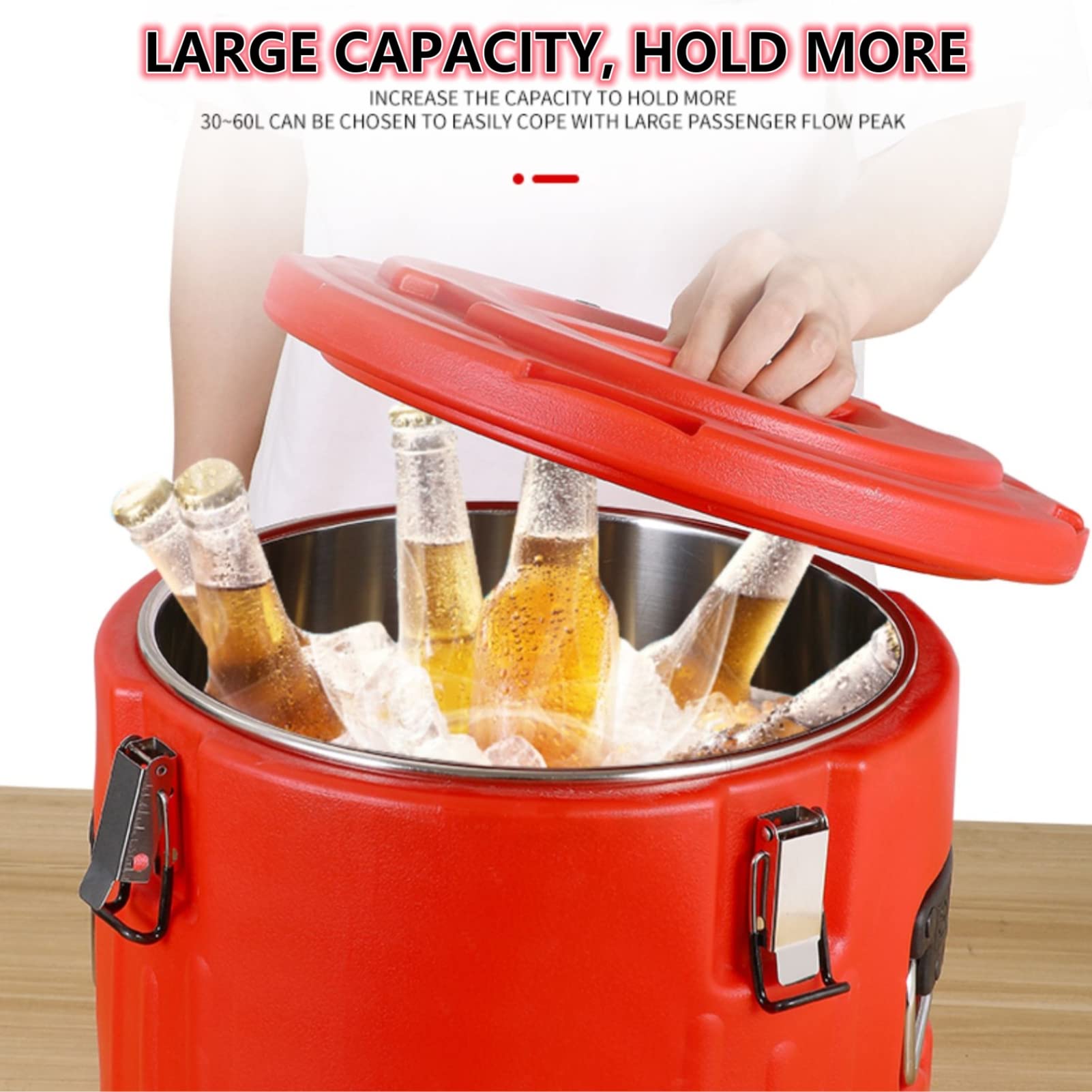 Insulated Soup Pan Carrier - 15 Quart (3.75 Gallon) Commercial Hot & Cold Food Warmer Box with Stainless Steel Lining & Dust Cover - Portable Large Capacity Insulated Cooler for Catering, Restaurants, Picnics & Outdoor Events