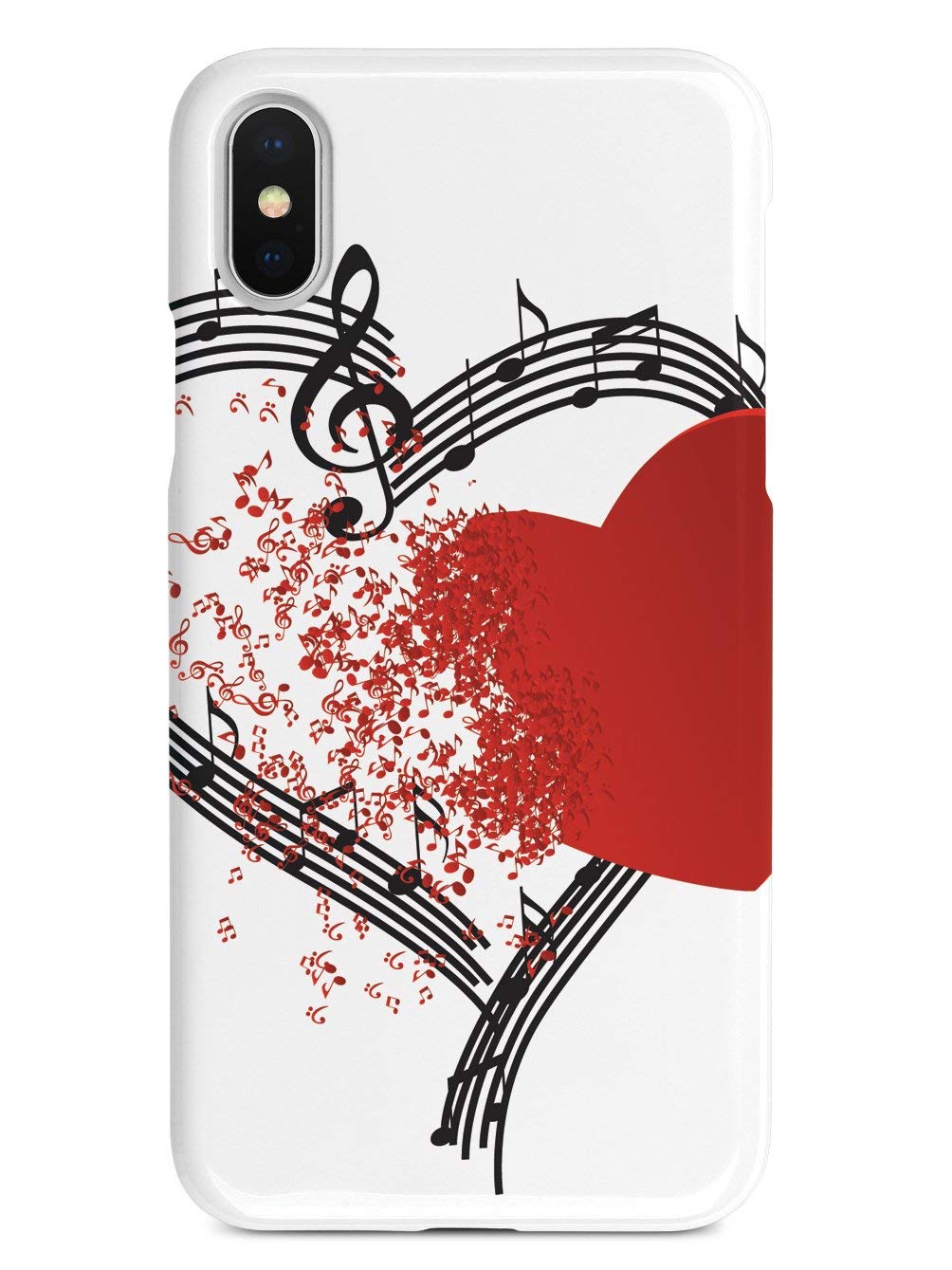 Premium 3D Textured Protective Phone Case for Apple iPhone X/Xs - Inspired Music Design - Shockproof & Slim Fit - Perfect for Music Lovers & Daily Use (White)