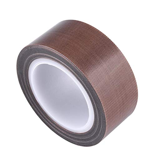 1 Inch x 30 Feet PTFE Coated Fiberglass Adhesive Tape - High Heat Resistant Teflon Fabric Tape for Vacuum Sealer Machines (FoodSaver, Seal-A-Meal, Weston, Cabela's) - Perfect for Food Packaging, Insulation & DIY Projects