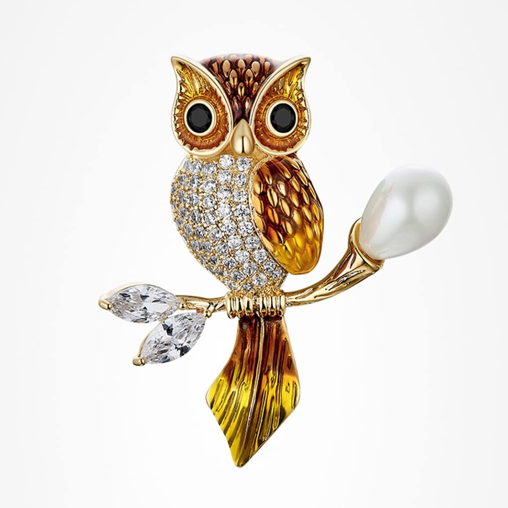JGATW Owl Brooch for Women - Elegant Fashion Pin, Exquisite Owl-Shaped Jewelry, Perfect Gift for Her - Ideal for Jackets, Scarves, Hats & Outfit Decoration