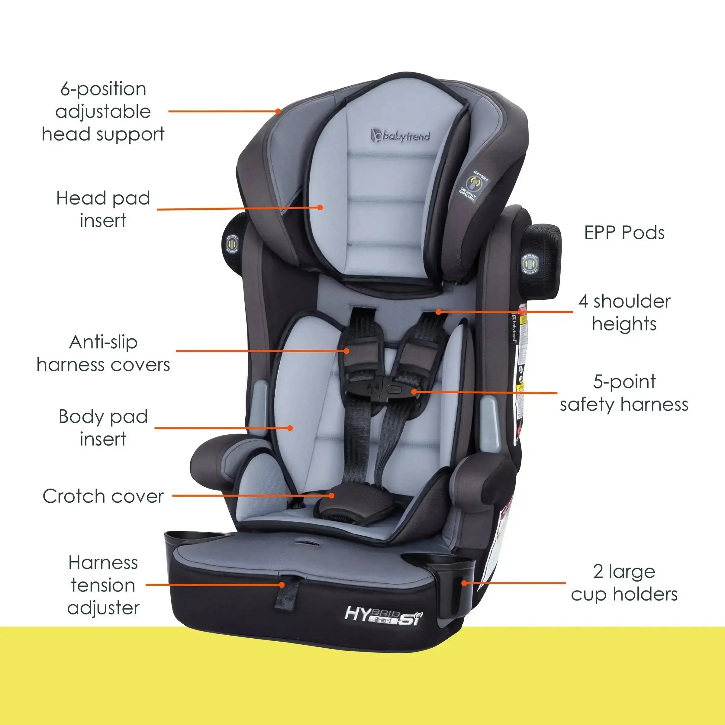 Hybrid™ SI 3-in-1 Convertible Car Seat with Side Impact Protection - Madrid Black (Target Exclusive) | Safe for Infants, Toddlers & Big Kids | Perfect for Travel, Daily Commute & Family Road Trips