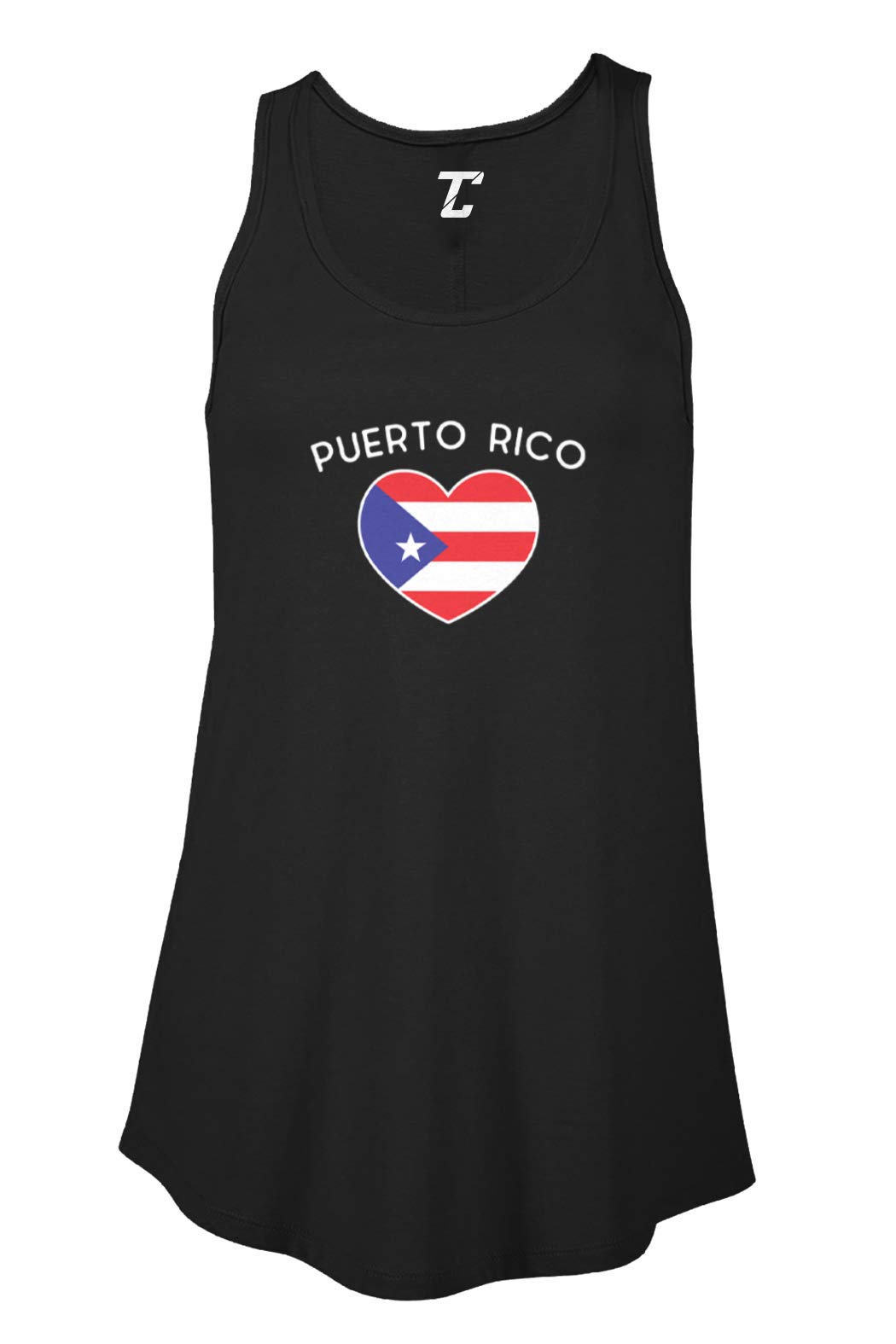 Puerto Rico Heart - Love Proud Nationality Women's Flowy Tank Top | Comfortable & Stylish Summer Casual Wear for Beach, Travel & Everyday Outfits