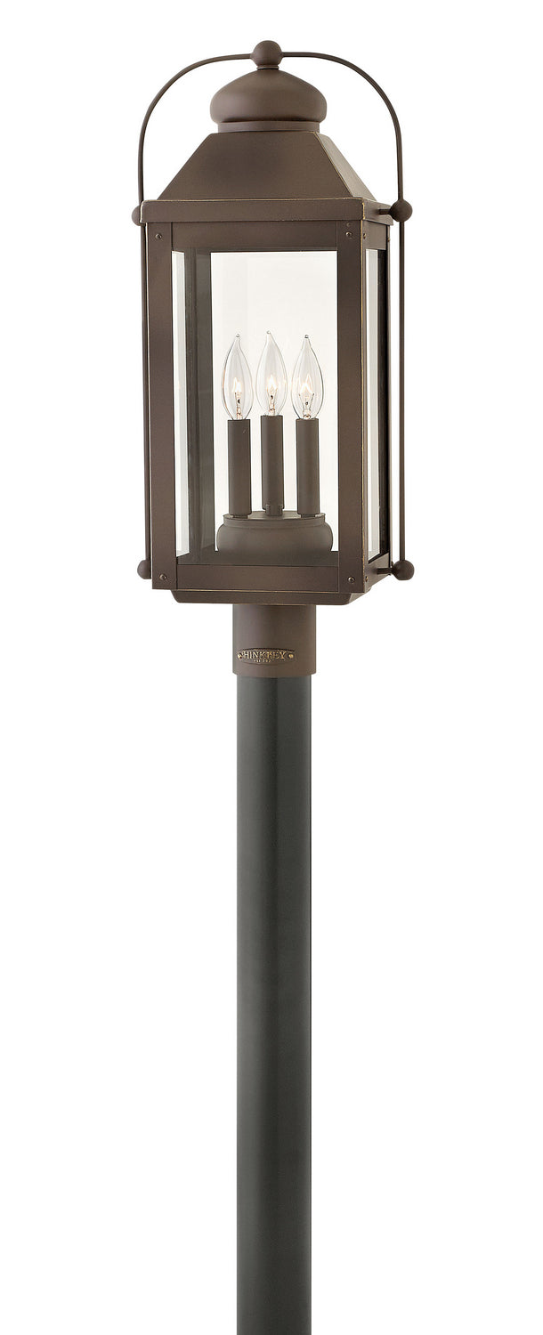 Anchorage LED Post Top Light Fixture - Pier Mount in Light Oiled Bronze Finish - Outdoor Pathway & Garden Lighting for Patio, Driveway, and Landscape Decor