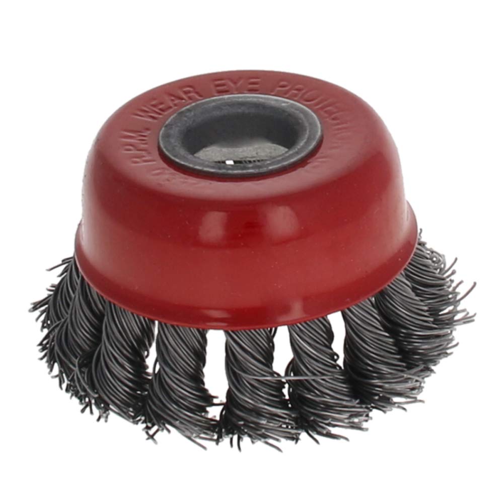Utoolmart 65mm Steel Wire Cup Brush - 16mm Arbor Hole for Metal Cleaning & Polishing