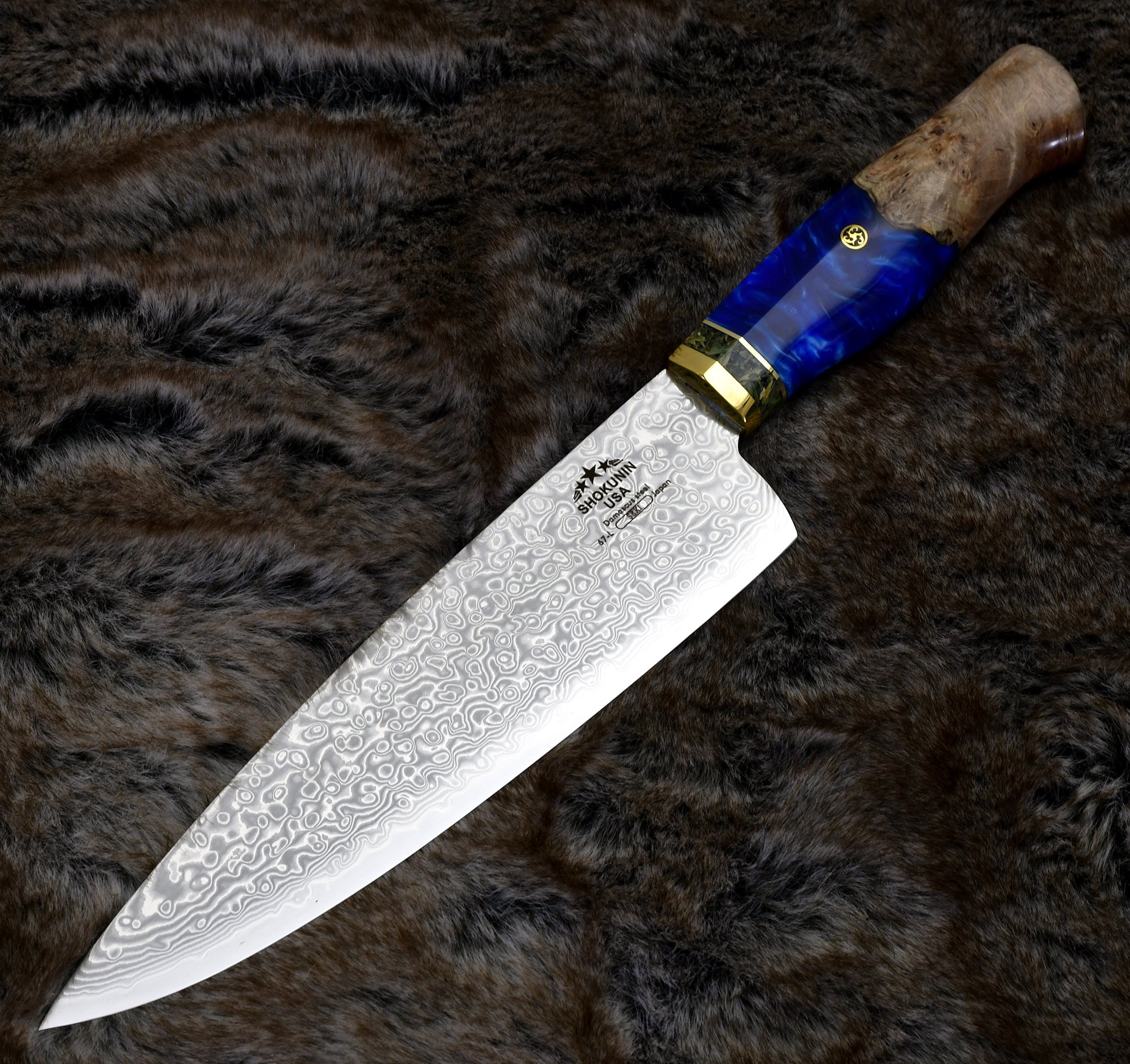 Premium Shinobi VG10 Damascus Steel 8-Inch Chef Knife with Exotic Olive Wood Handle - Professional Japanese Kitchen Knife for Slicing, Dicing & Chopping Vegetables, Meat & Fish