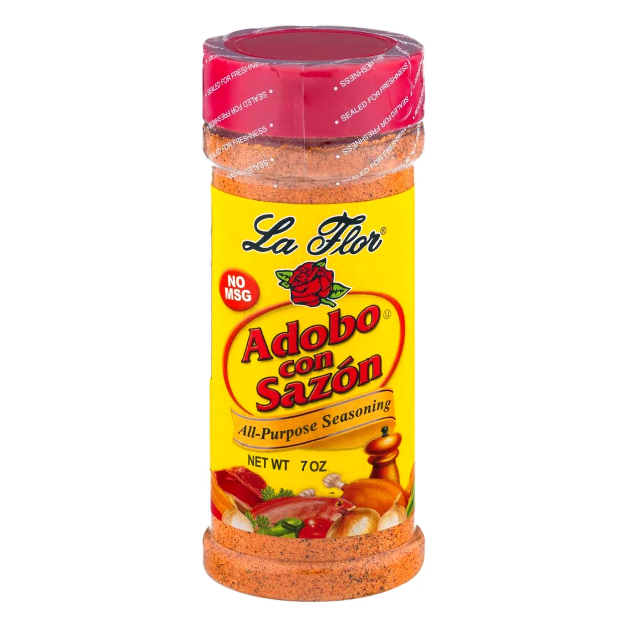 La Flor Adobo All Purpose Seasoning with Pepper - Premium 7 oz Blend for Flavorful & Colorful Dishes - Perfect for Grilling, Roasting & Seasoning Meats, Vegetables & Rice