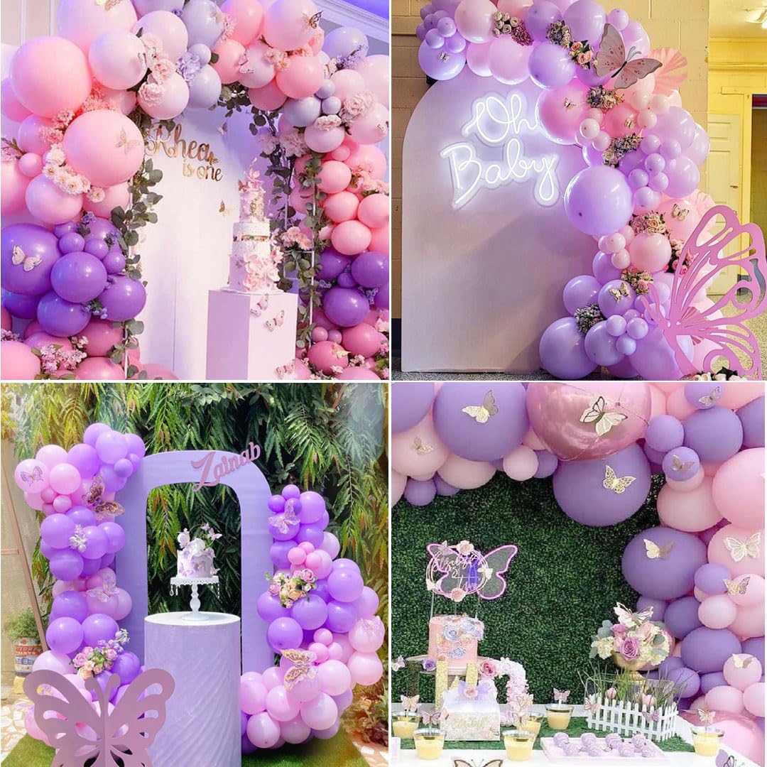 50Pcs 12 Inch Metallic Pink & Purple Latex Balloons - Premium Party Decorations for Birthday, Baby Shower, Wedding & Special Events - Perfect for Girls' Parties, Gender Reveals & Celebration Decor