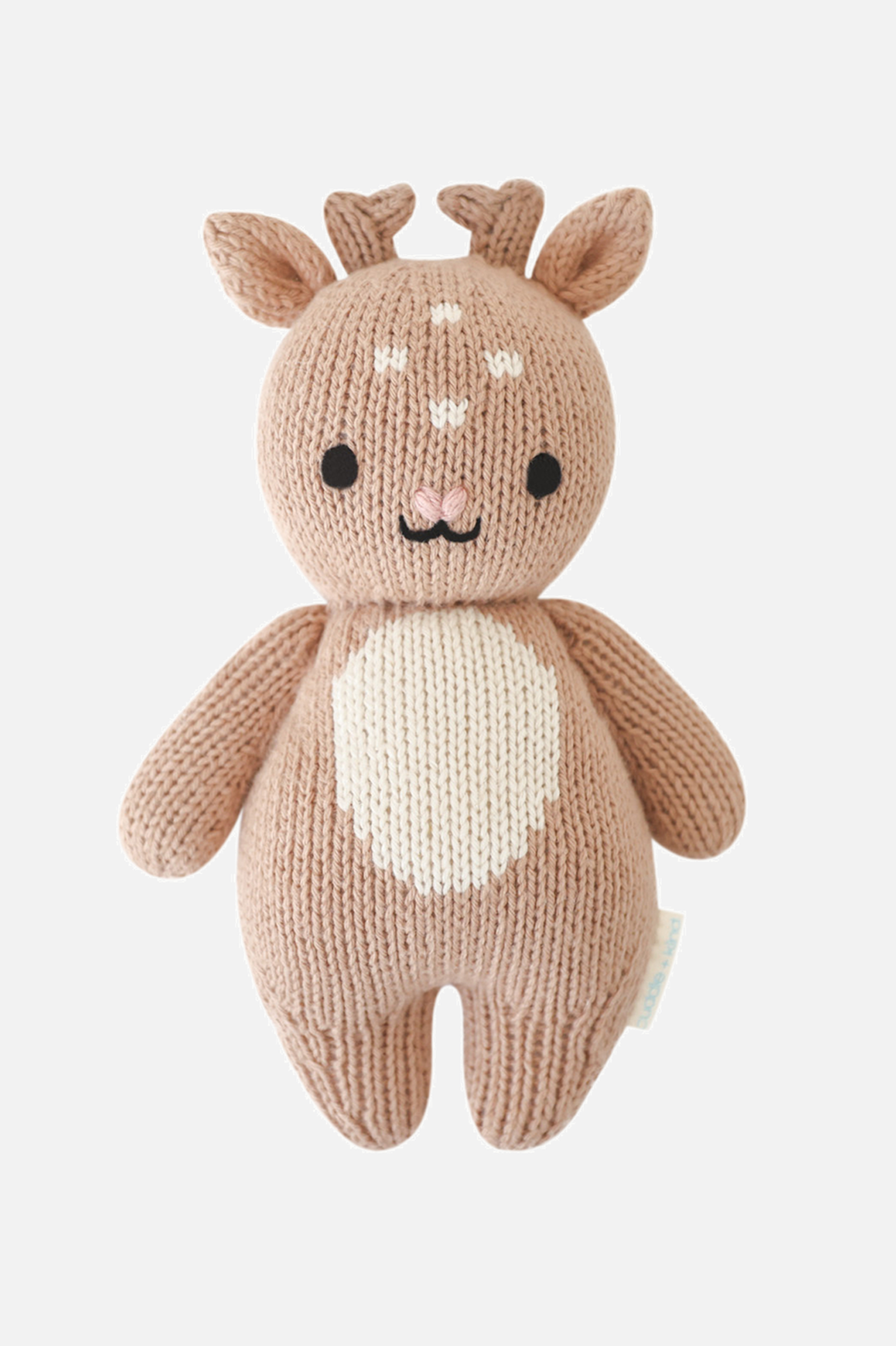 Cuddle+Kind Baby Fawn Plush Toy with Rosy Nose - Organic Hand-Knit Stuffed Animal for Newborns, Toddlers & Kids - Perfect Nursery Decor, Baby Shower Gift & Cuddly Companion for Bedtime & Playtime