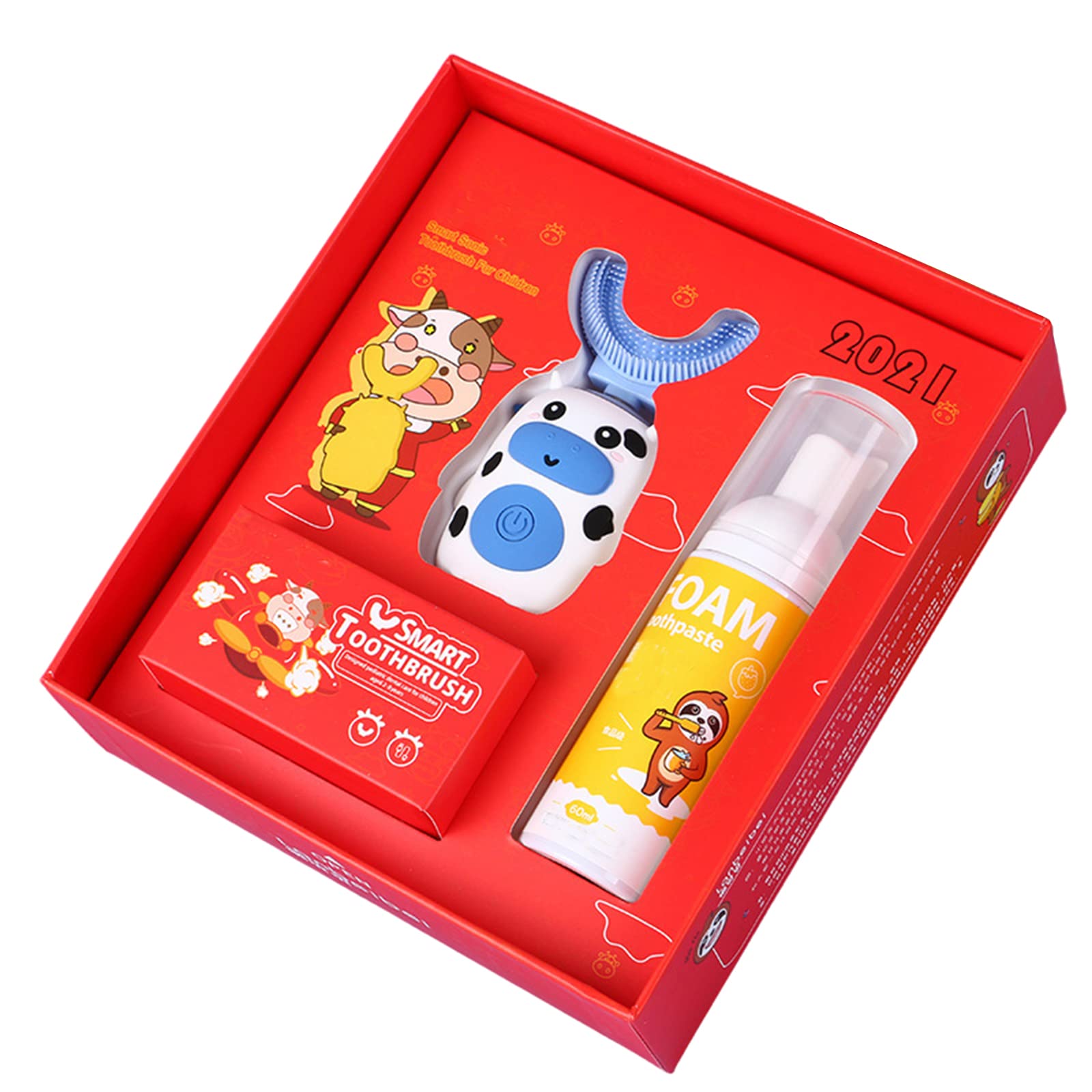 SHAOO Kids Electric Toothbrush - U-Shaped Ultrasonic Toothbrush with 3 Speed Modes, IPX7 Waterproof & 360° Cleaning - Perfect Birthday Gift for Children | Ideal for Daily Oral Care & Travel Use