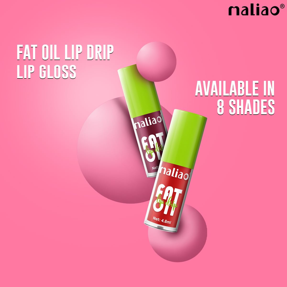 Maliao Fat Oil Lip Drip Gloss - 8 Hydrating Non-Sticky Shades, High-Shine Finish, 4.8ml (THAT'S CHIC, MEDIUM) | Perfect for Daily Wear, Date Nights & Special Occasions