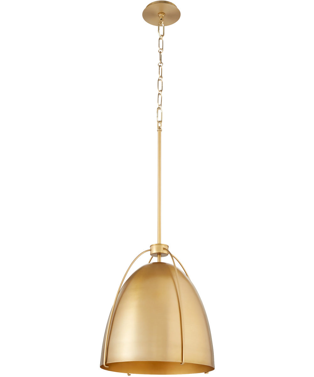 Vintage Aged Brass Single Light Pendant - Perfect for Kitchen Island, Dining Room, or Entryway Lighting